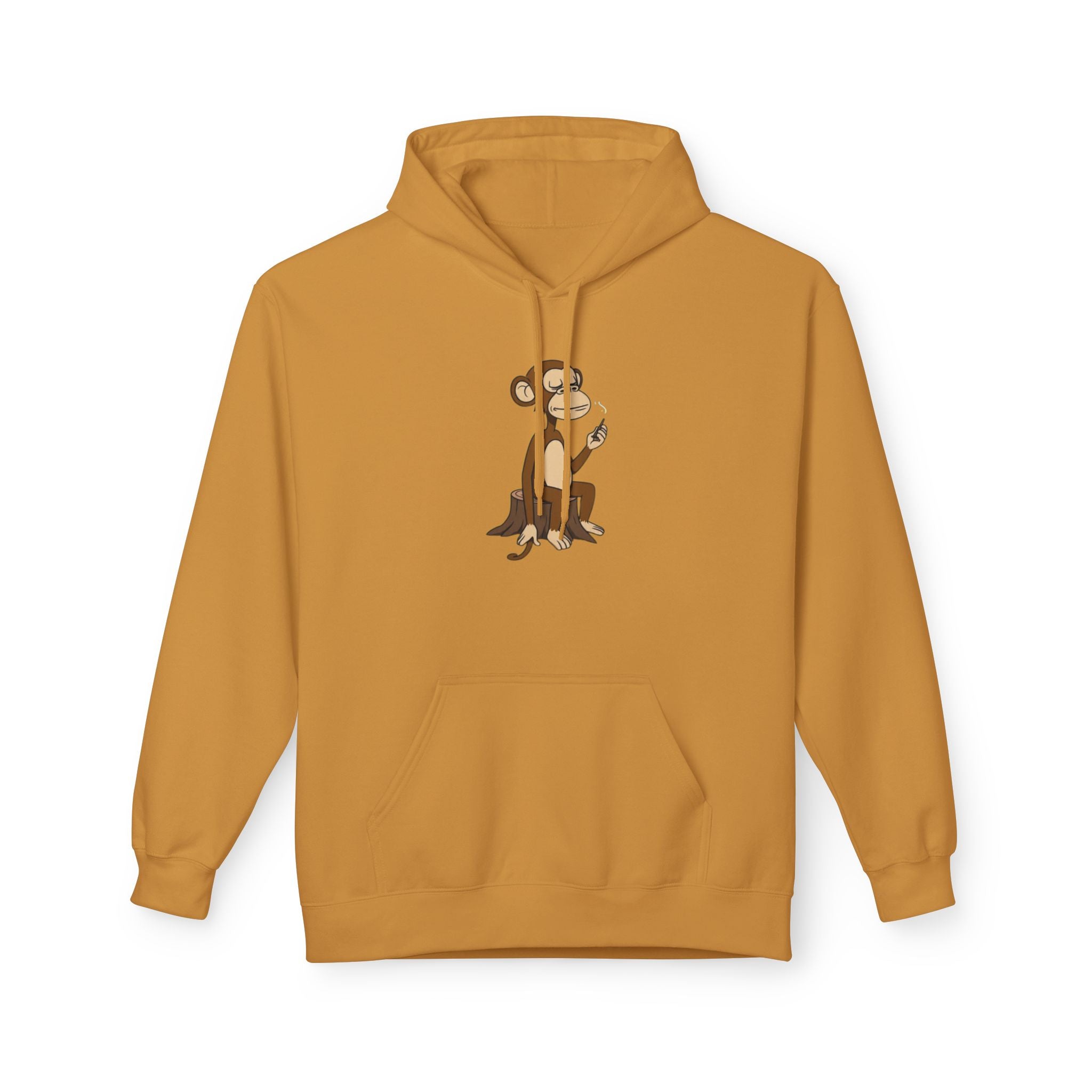 Fleece Hoodie Smoking Monkey Design