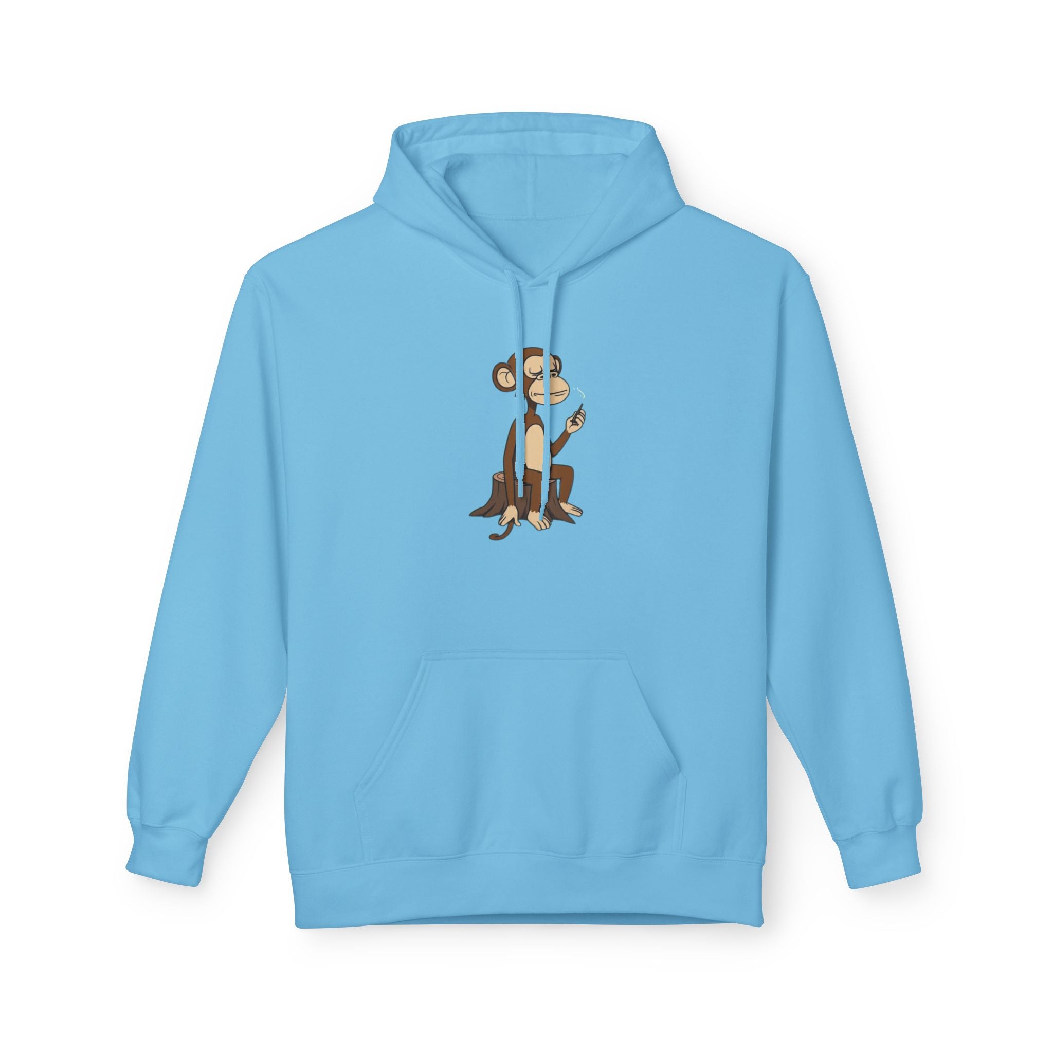 Fleece Hoodie Smoking Monkey Design