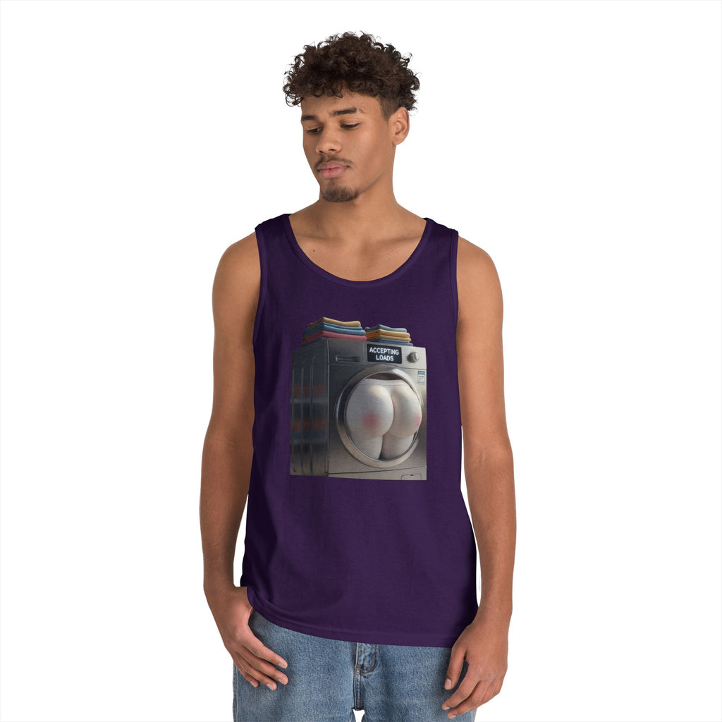 Accepting Loads - Graphic Tank Top — Retro Laundry Machine Art