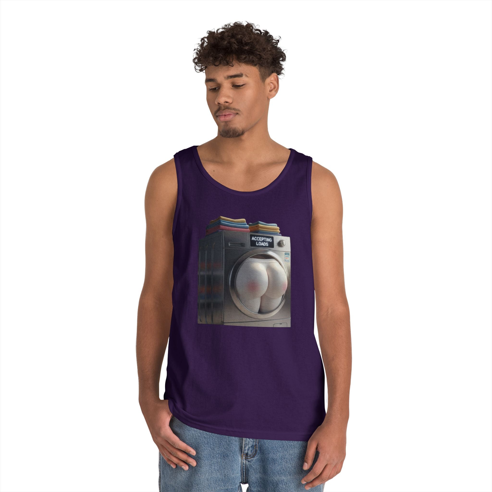 Accepting Loads - Graphic Tank Top — Retro Laundry Machine Art