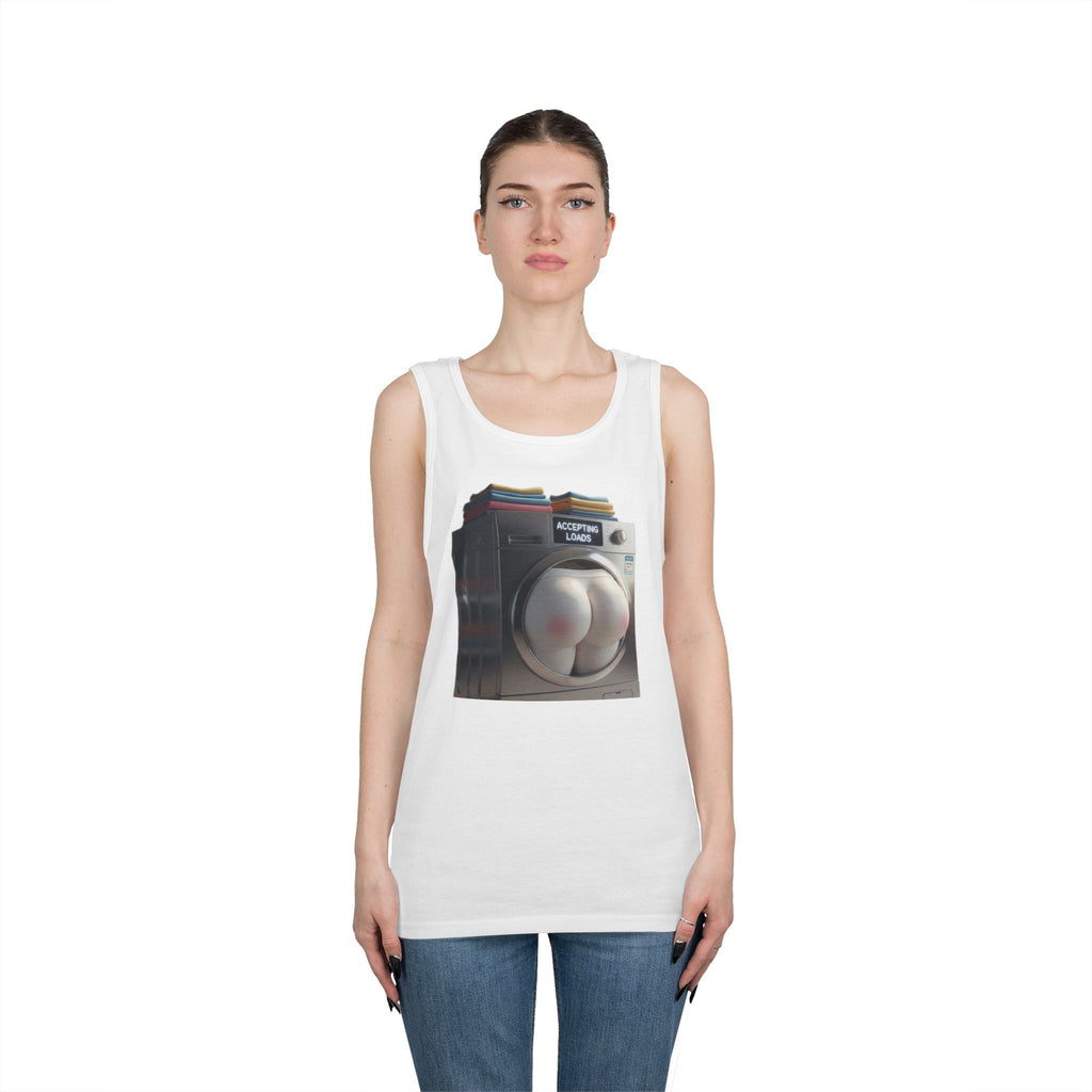 Accepting Loads - Graphic Tank Top — Retro Laundry Machine Art