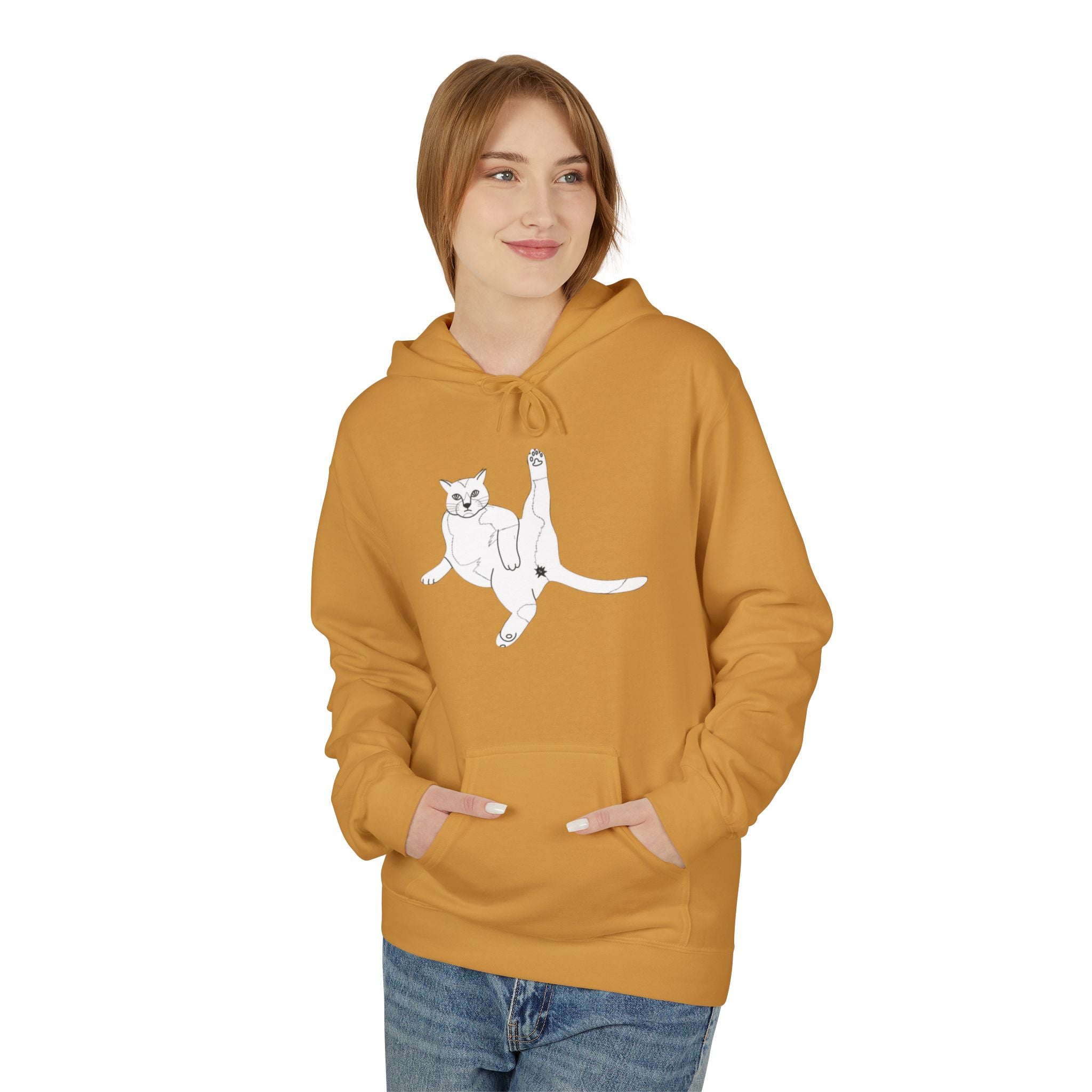 Hoodie - Cat Butt Sketch Design