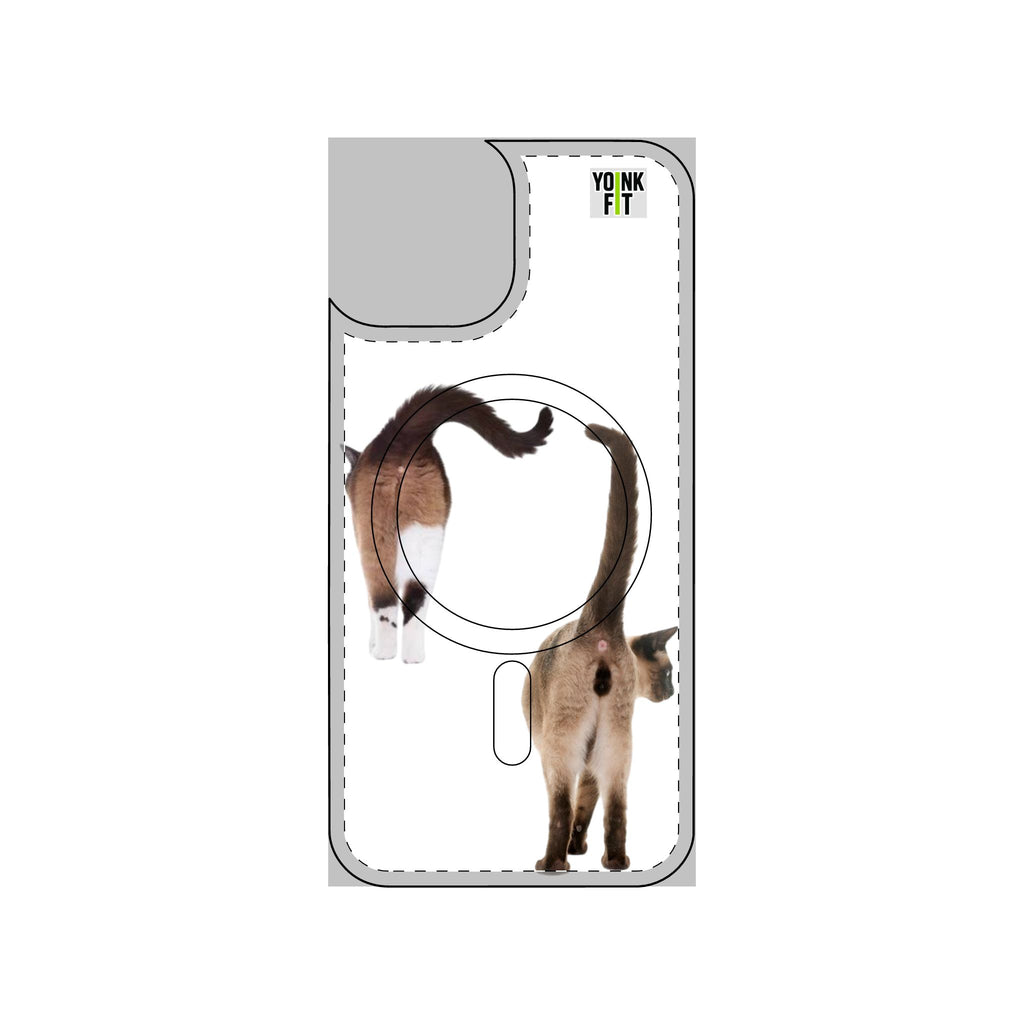 Phone Case Apple Cat Butt Impact-Resistant Magnetic Clear