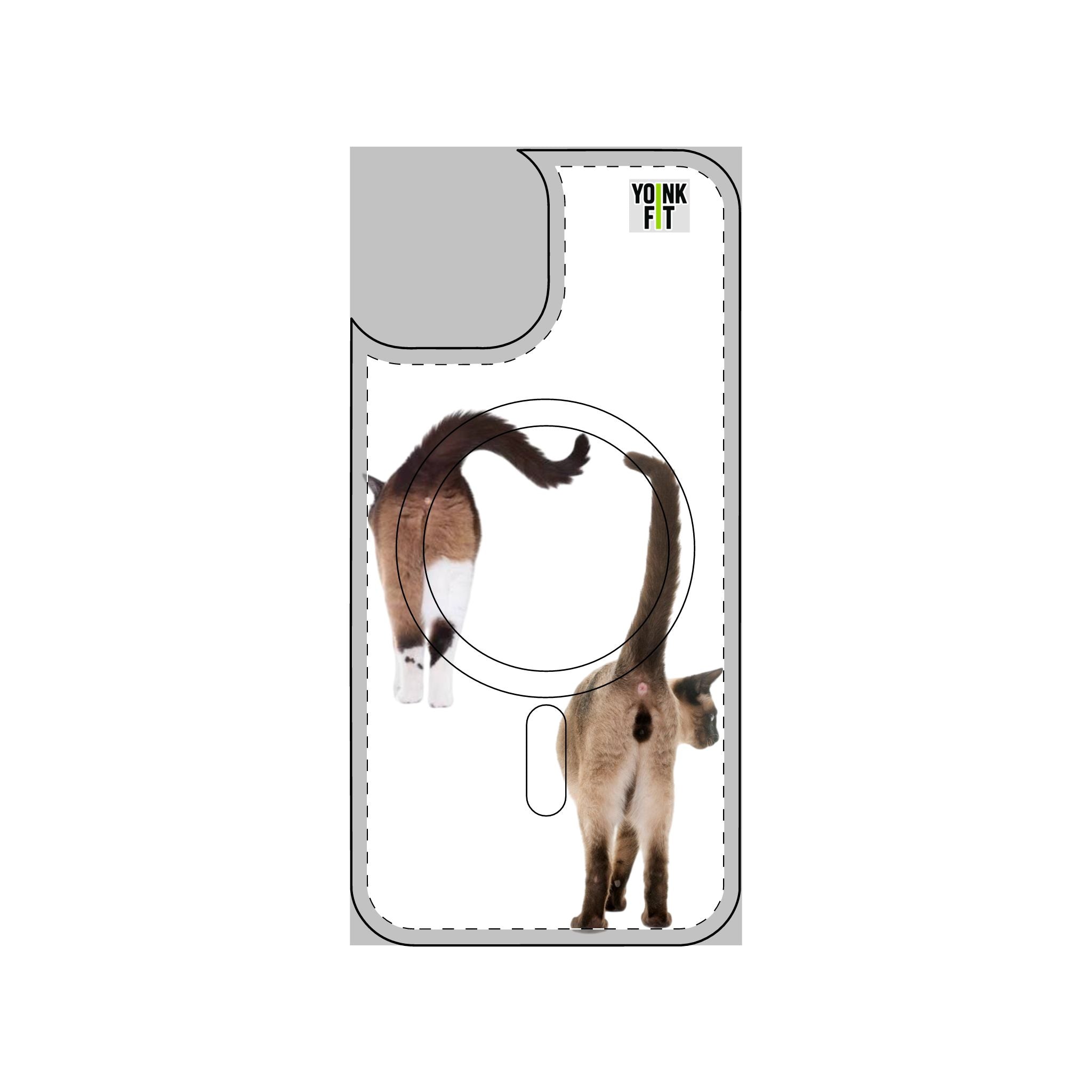 Phone Case Apple Cat Butt Impact-Resistant Magnetic Clear