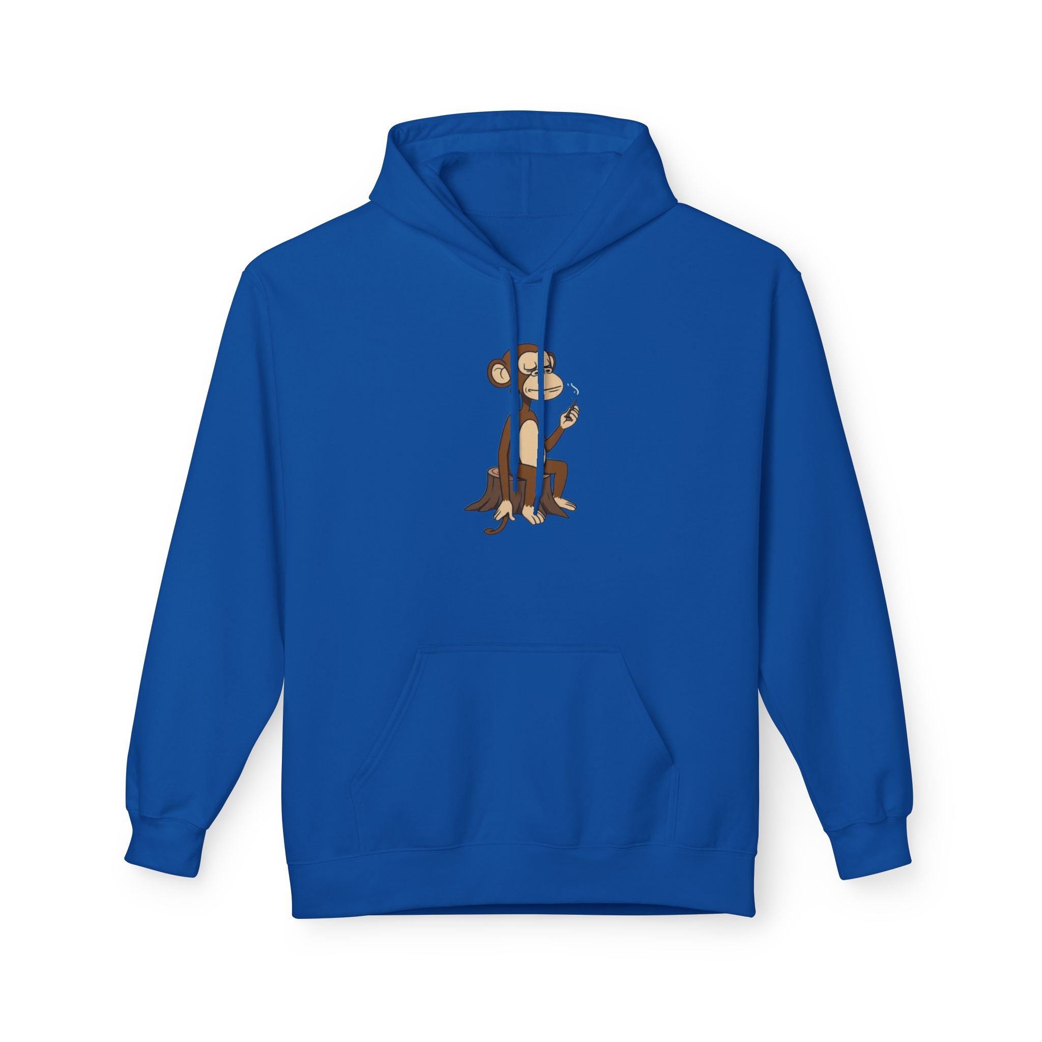 Fleece Hoodie Smoking Monkey Design