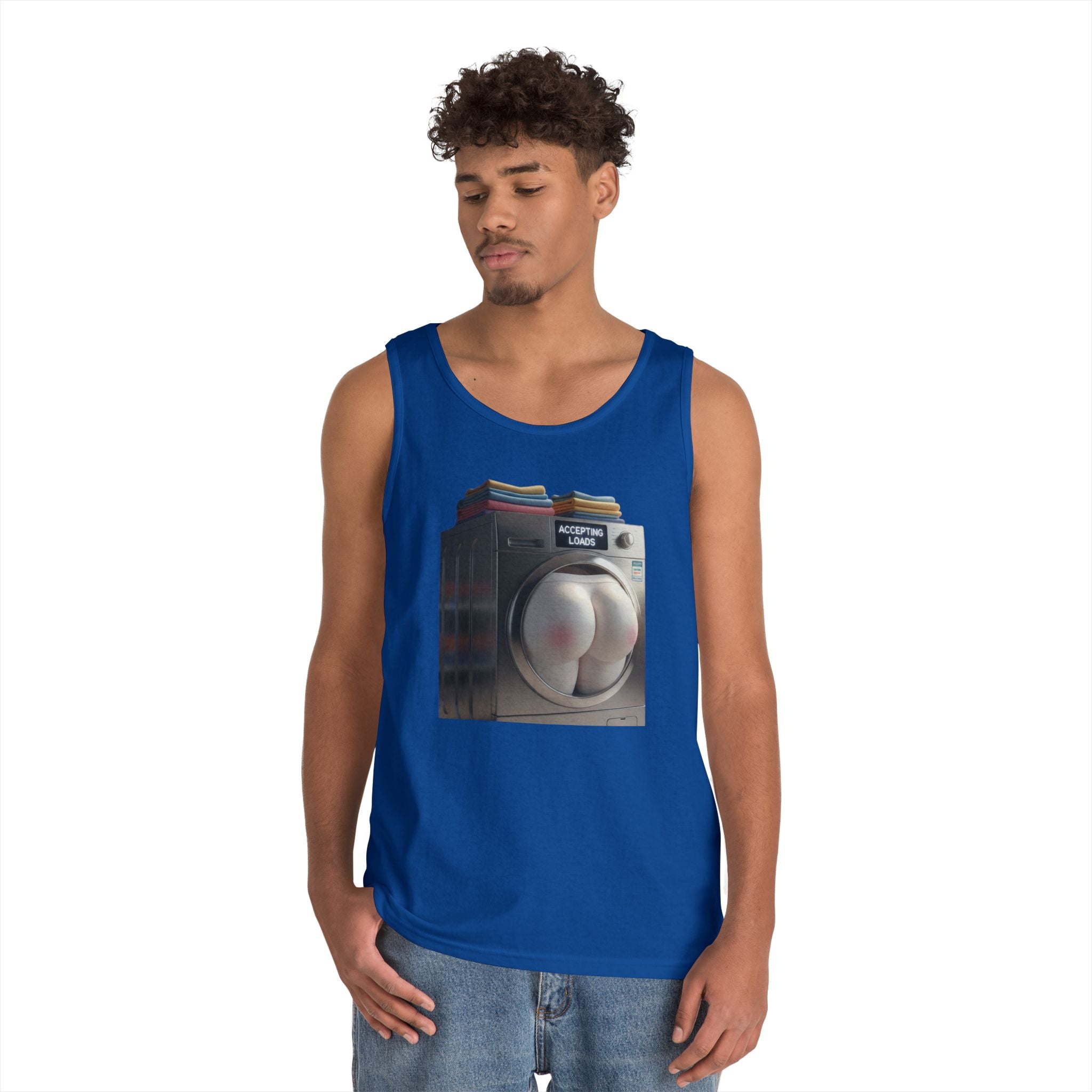 Accepting Loads - Graphic Tank Top — Retro Laundry Machine Art