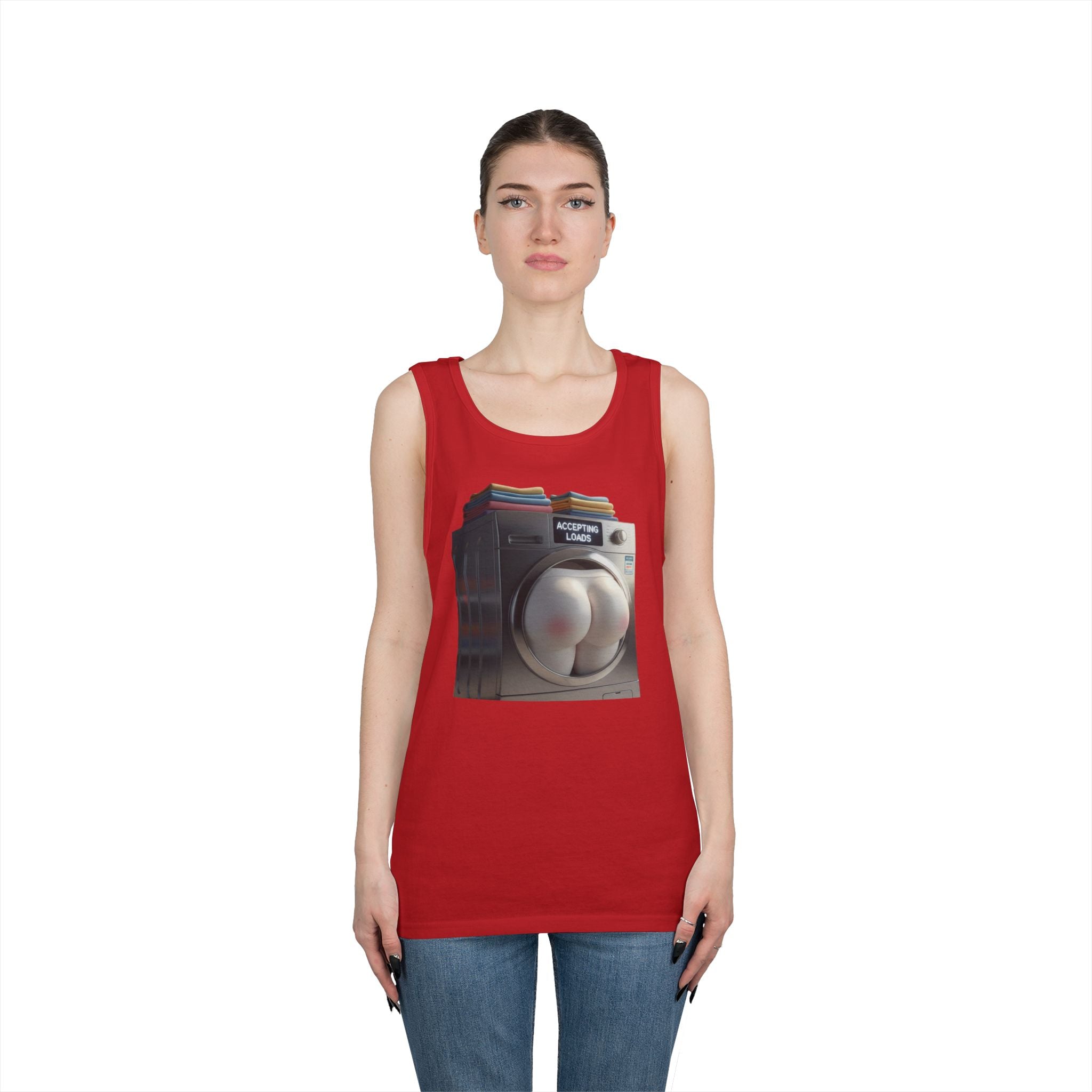 Accepting Loads - Graphic Tank Top — Retro Laundry Machine Art