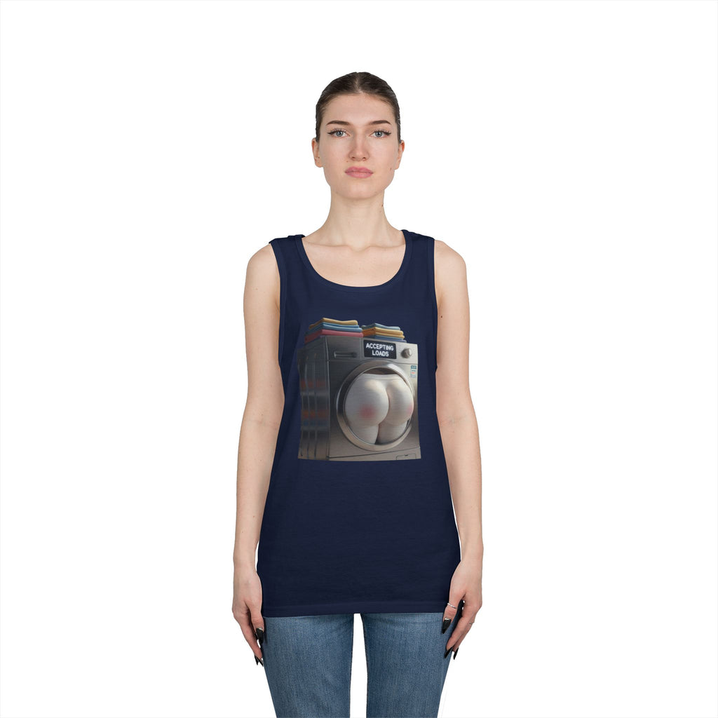Accepting Loads - Graphic Tank Top — Retro Laundry Machine Art