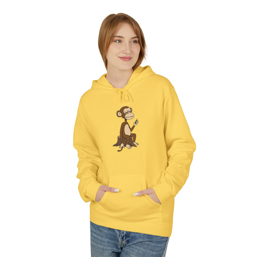 Fleece Hoodie Smoking Monkey Design
