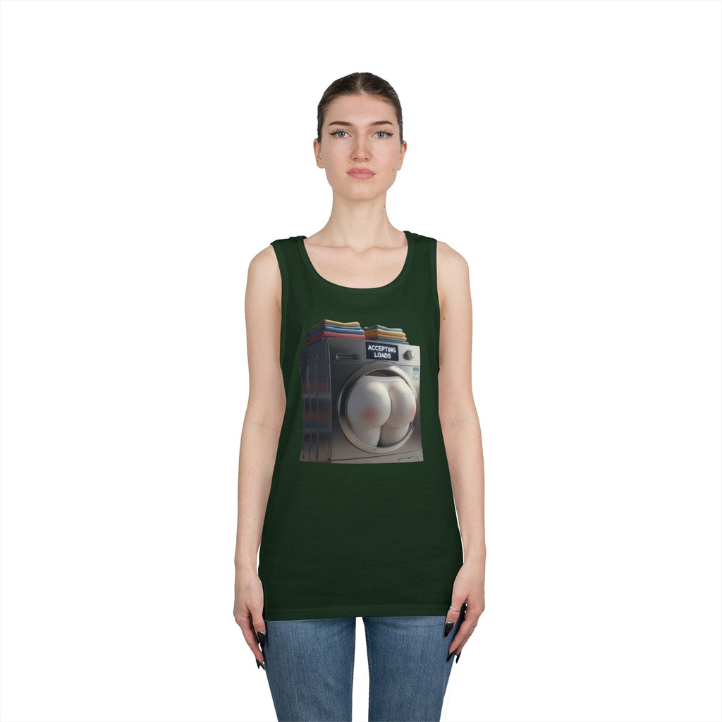 Accepting Loads - Graphic Tank Top — Retro Laundry Machine Art