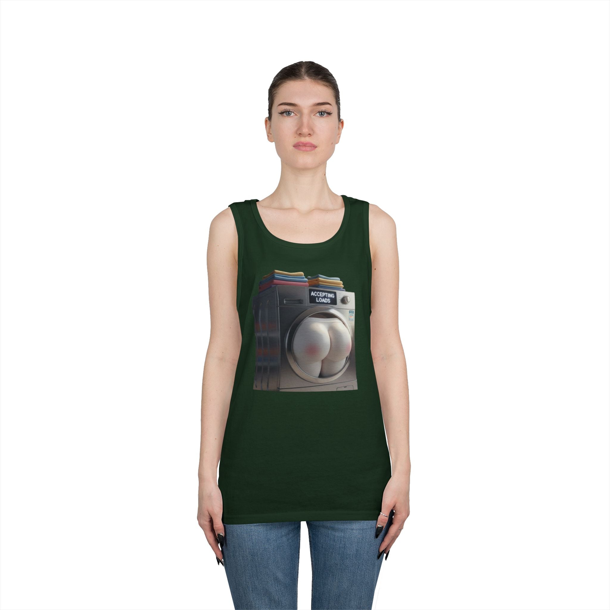 Accepting Loads - Graphic Tank Top — Retro Laundry Machine Art
