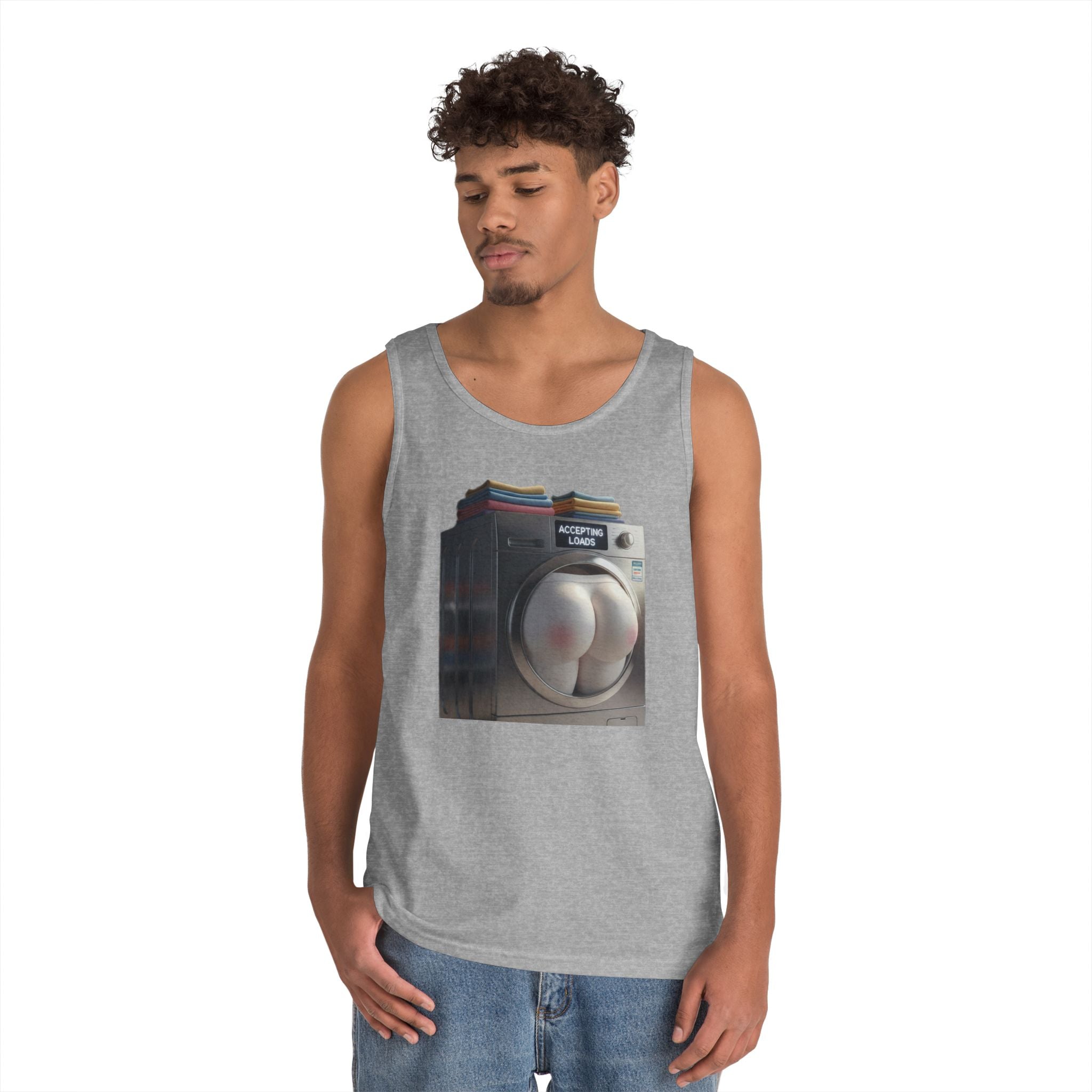 Accepting Loads - Graphic Tank Top — Retro Laundry Machine Art