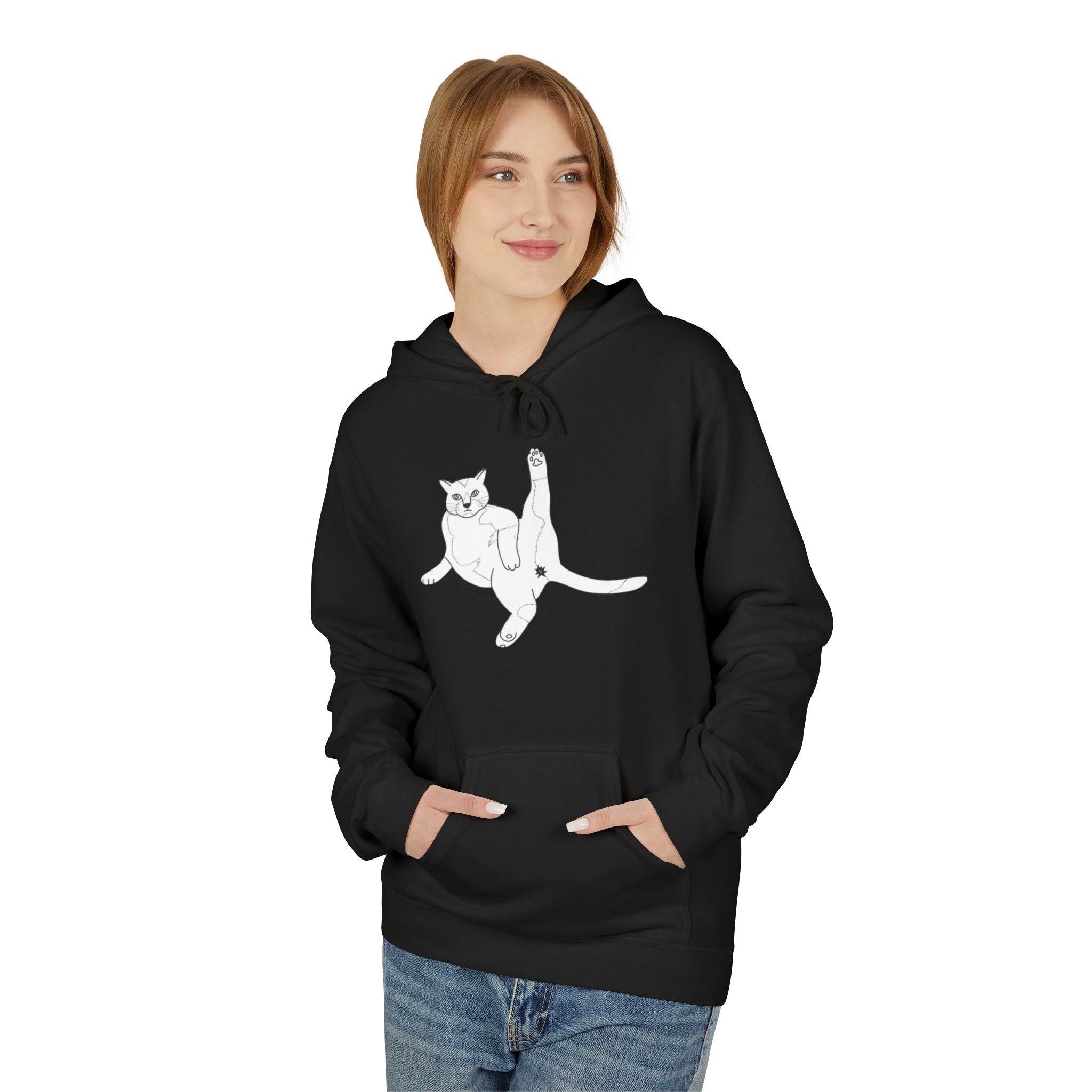 Hoodie - Cat Butt Sketch Design