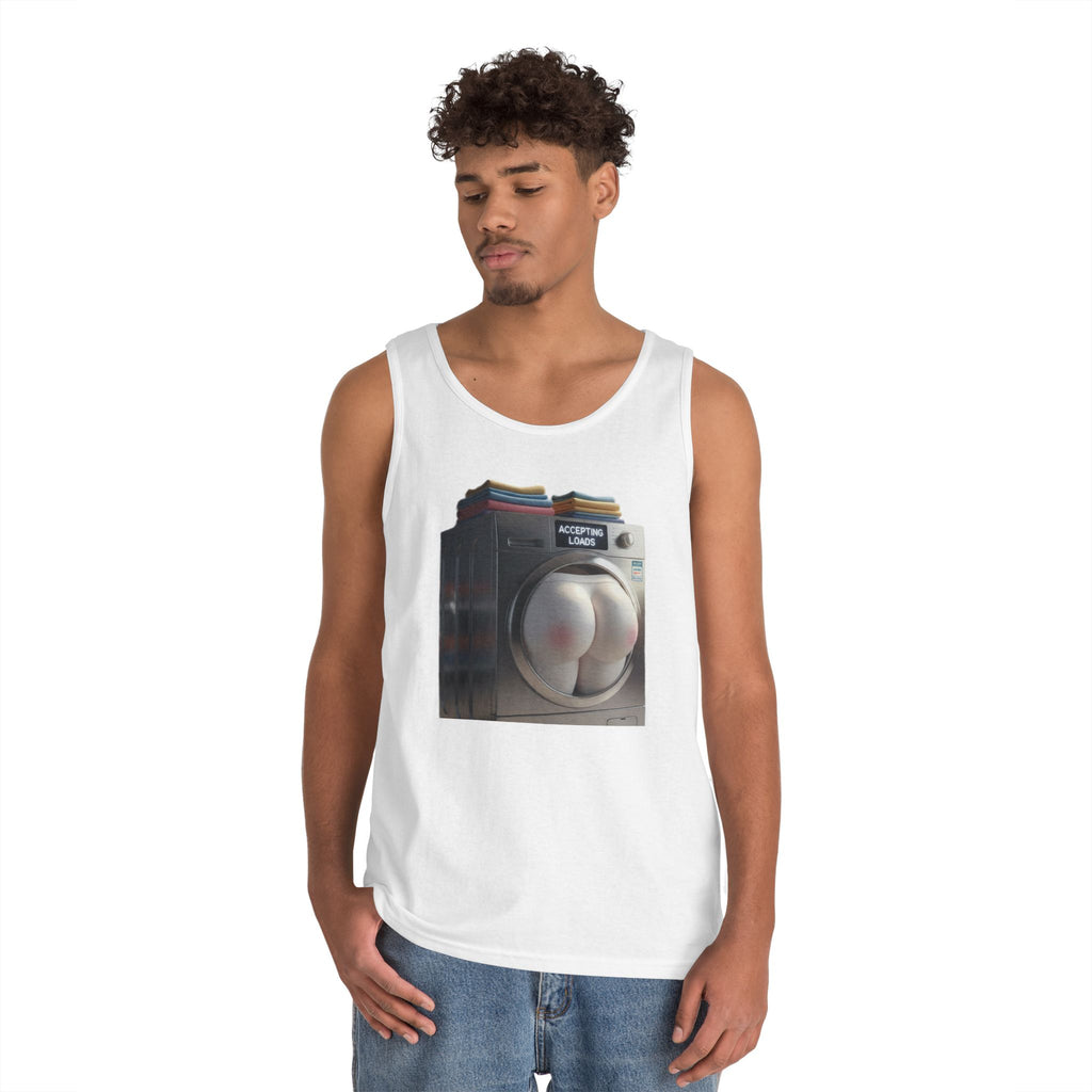 Accepting Loads - Graphic Tank Top — Retro Laundry Machine Art