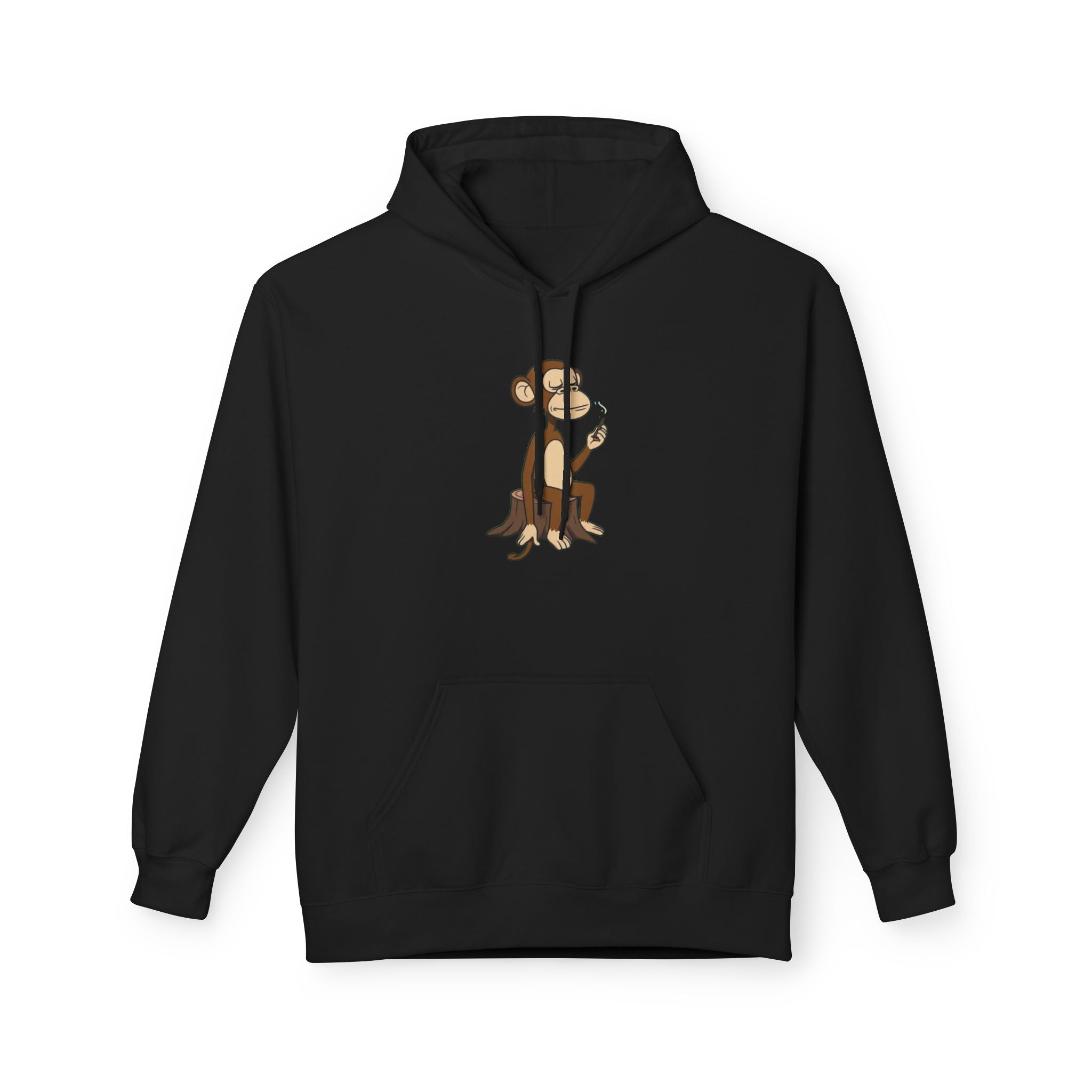 Fleece Hoodie Smoking Monkey Design