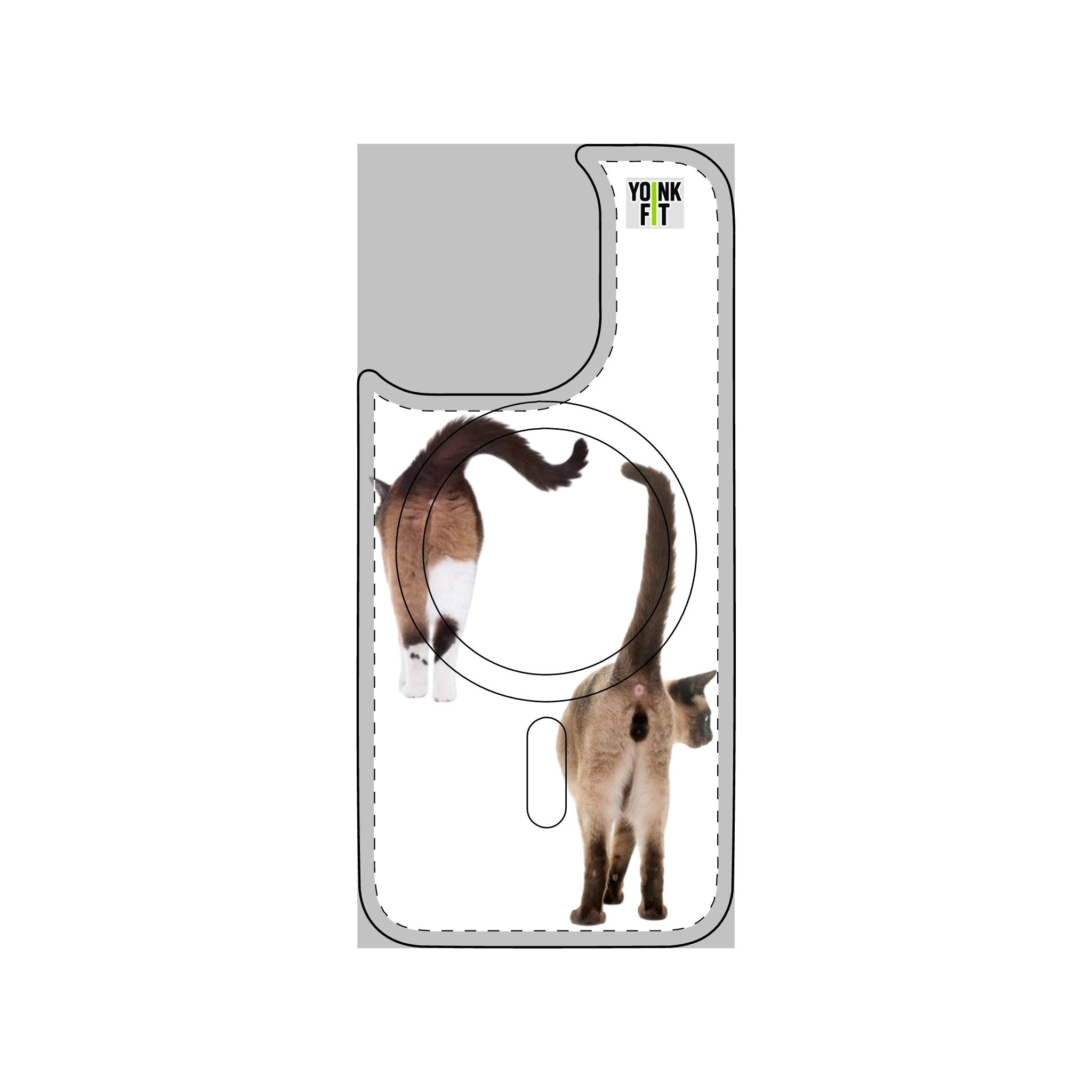 Phone Case Apple Cat Butt Impact-Resistant Magnetic Clear