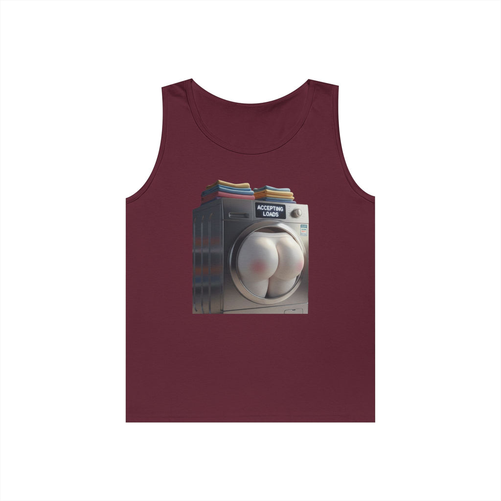 Accepting Loads - Graphic Tank Top — Retro Laundry Machine Art
