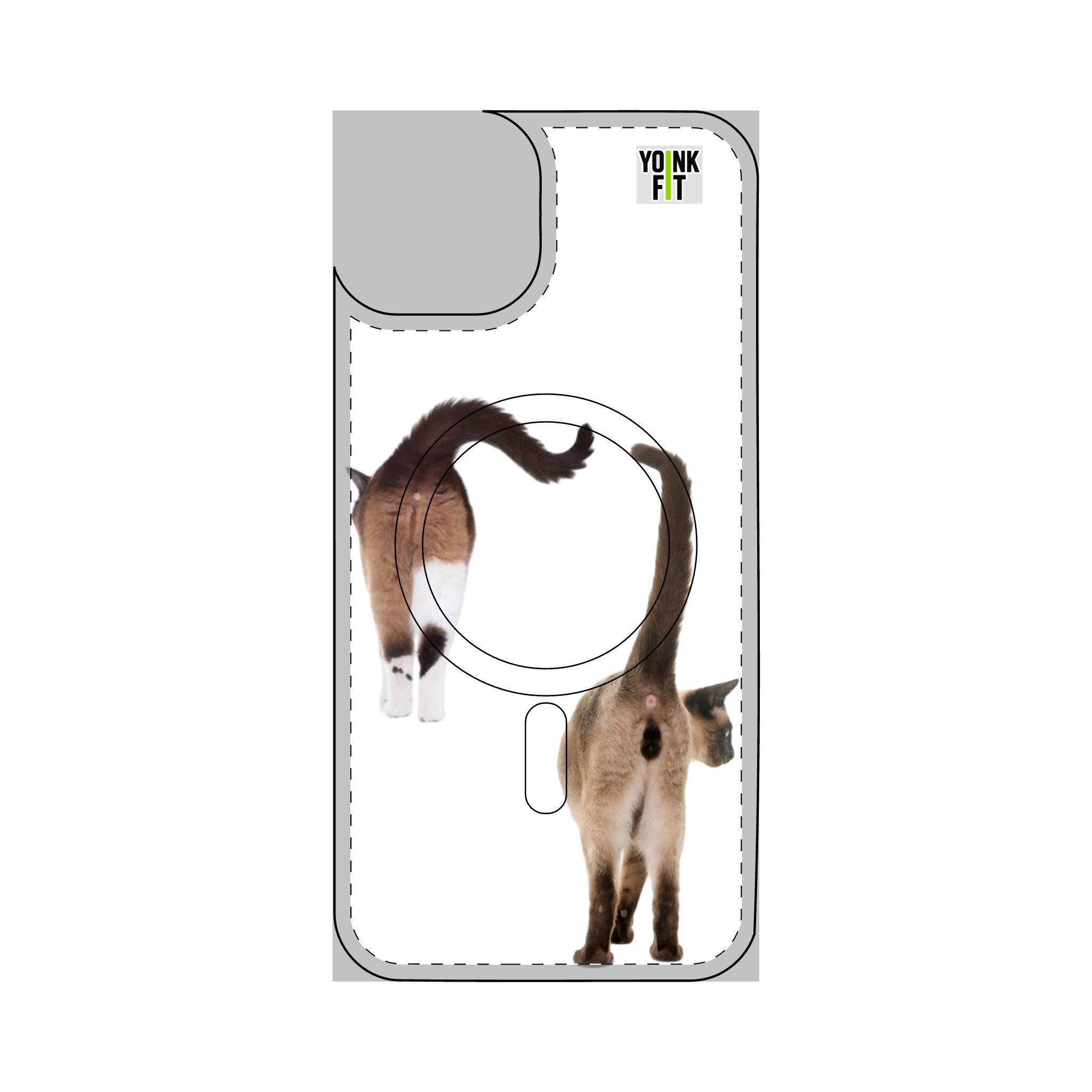Phone Case Apple Cat Butt Impact-Resistant Magnetic Clear