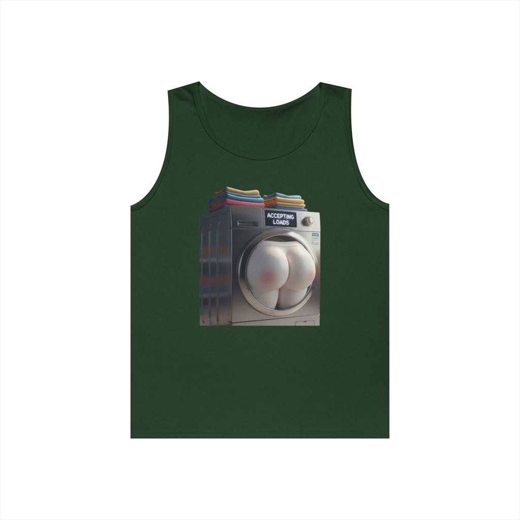 Accepting Loads - Graphic Tank Top — Retro Laundry Machine Art
