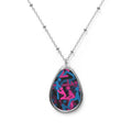 Colorful Abstract Oval Necklace - Getting Busy