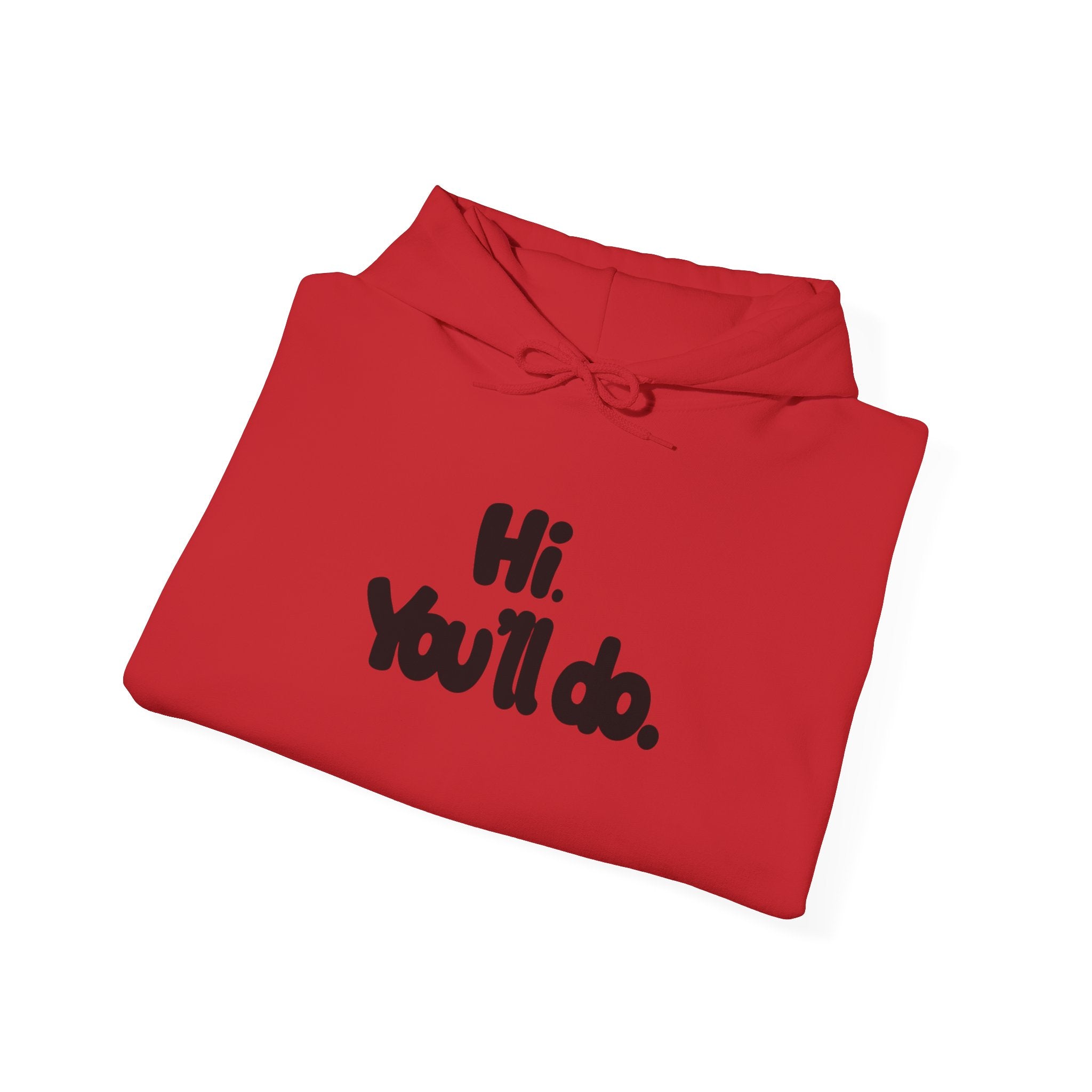 Hoodie — "Hi. You’ll do." Minimal Funny Graphic Pullover