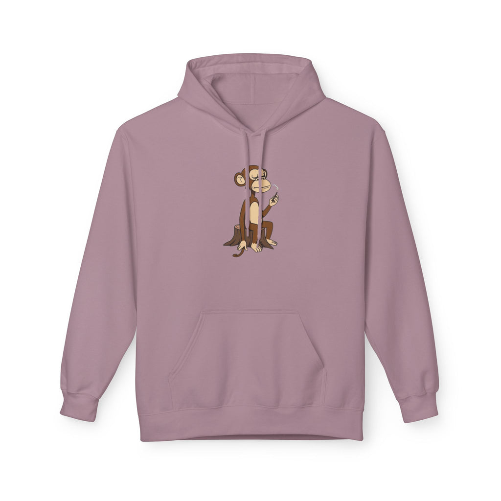 Fleece Hoodie Smoking Monkey Design