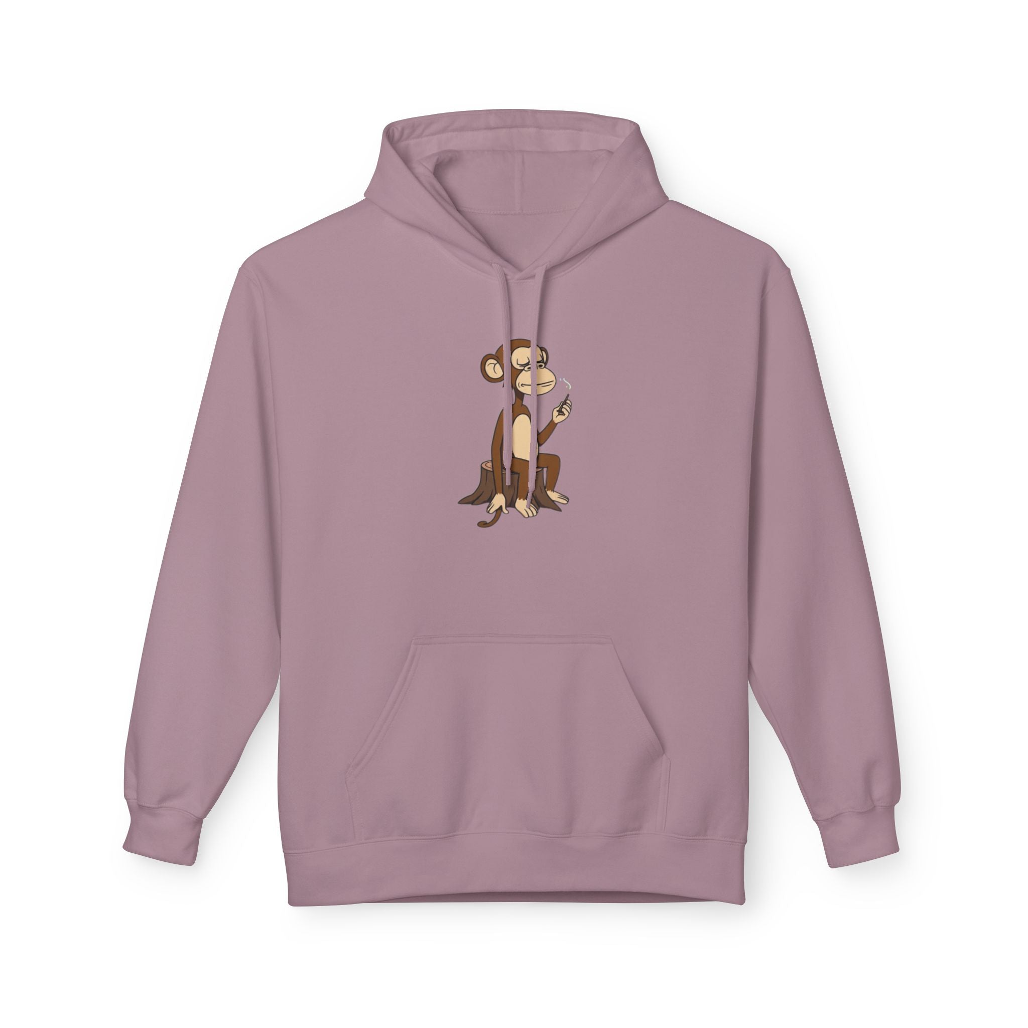Fleece Hoodie Smoking Monkey Design