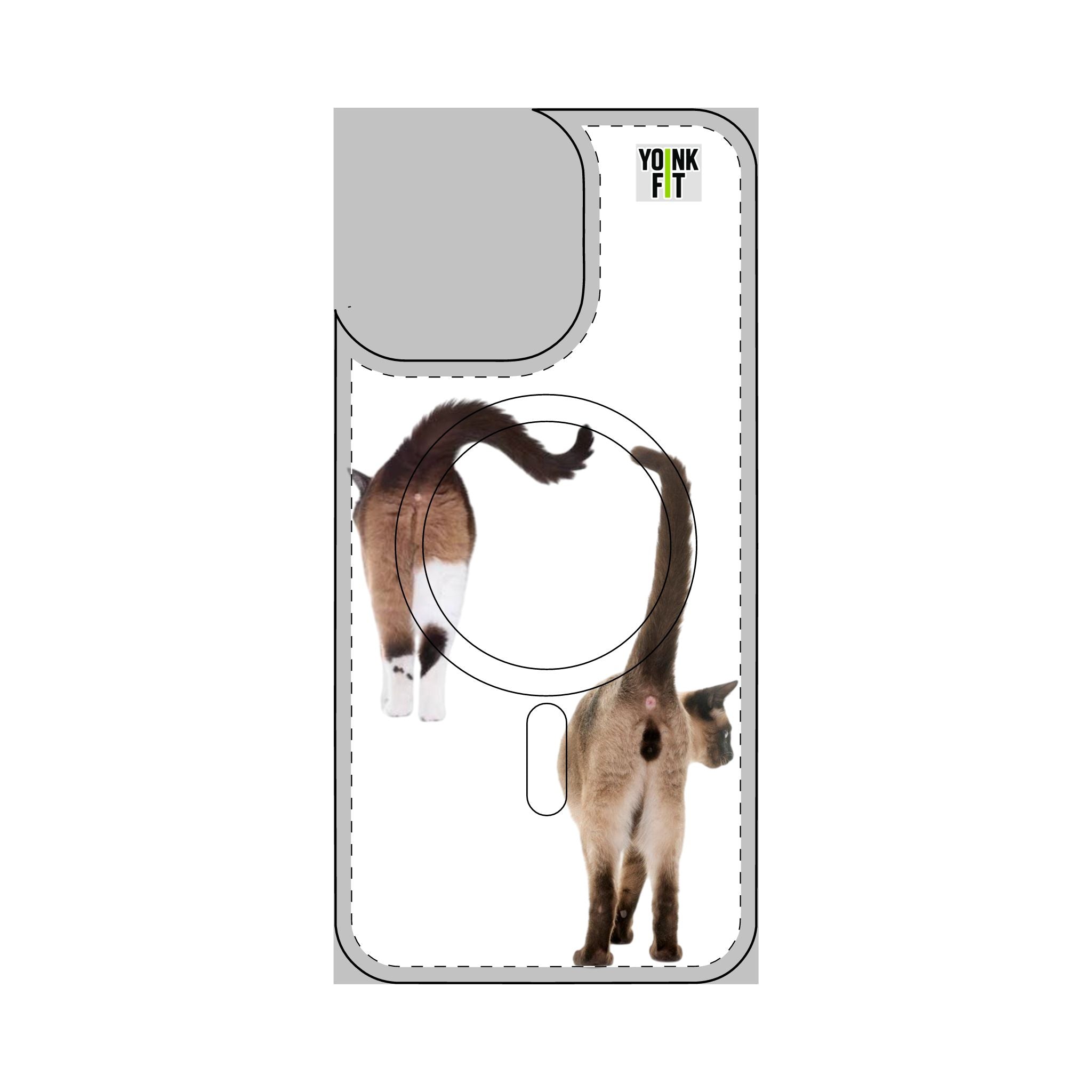 Phone Case Apple Cat Butt Impact-Resistant Magnetic Clear