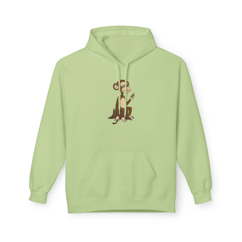 Fleece Hoodie Smoking Monkey Design