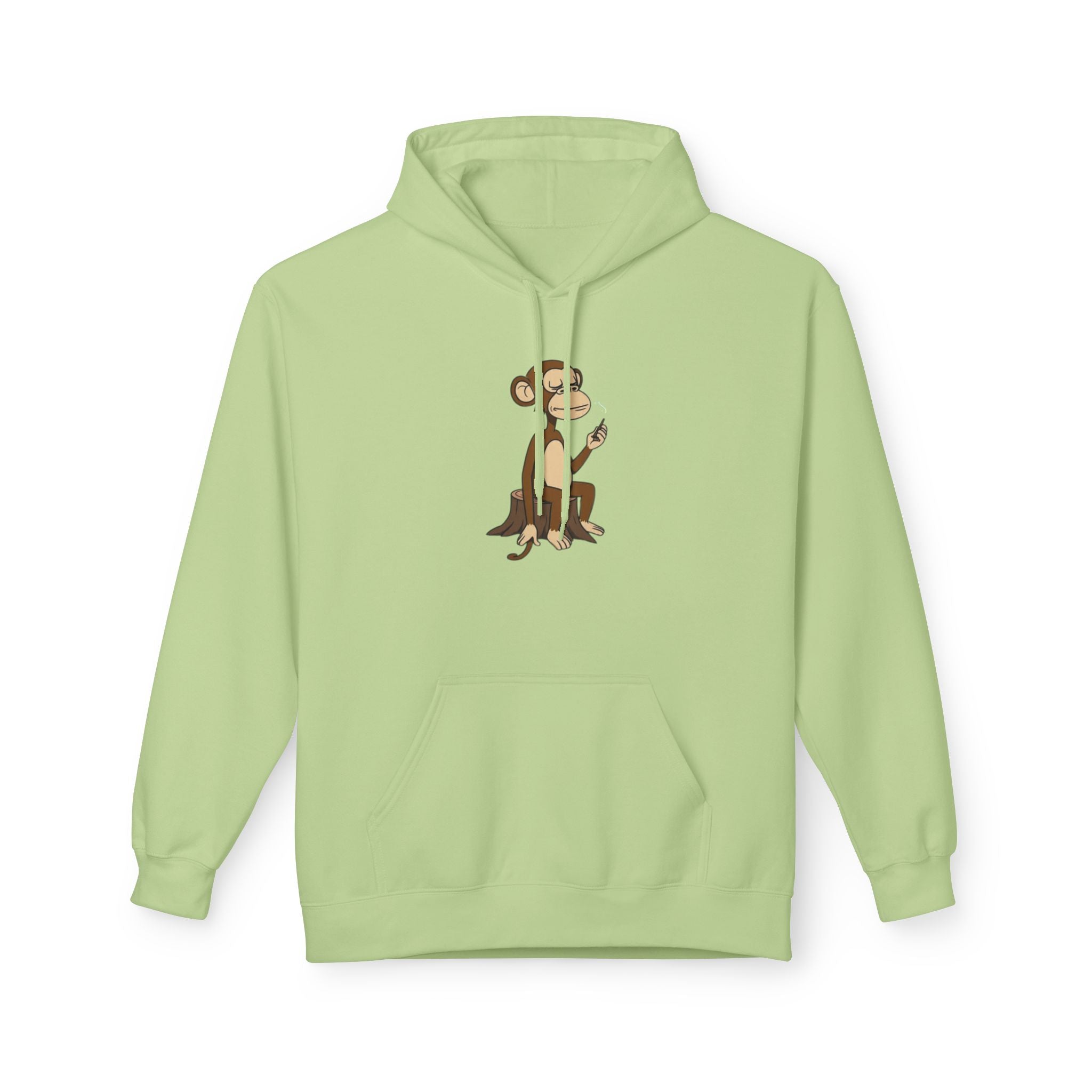 Fleece Hoodie Smoking Monkey Design