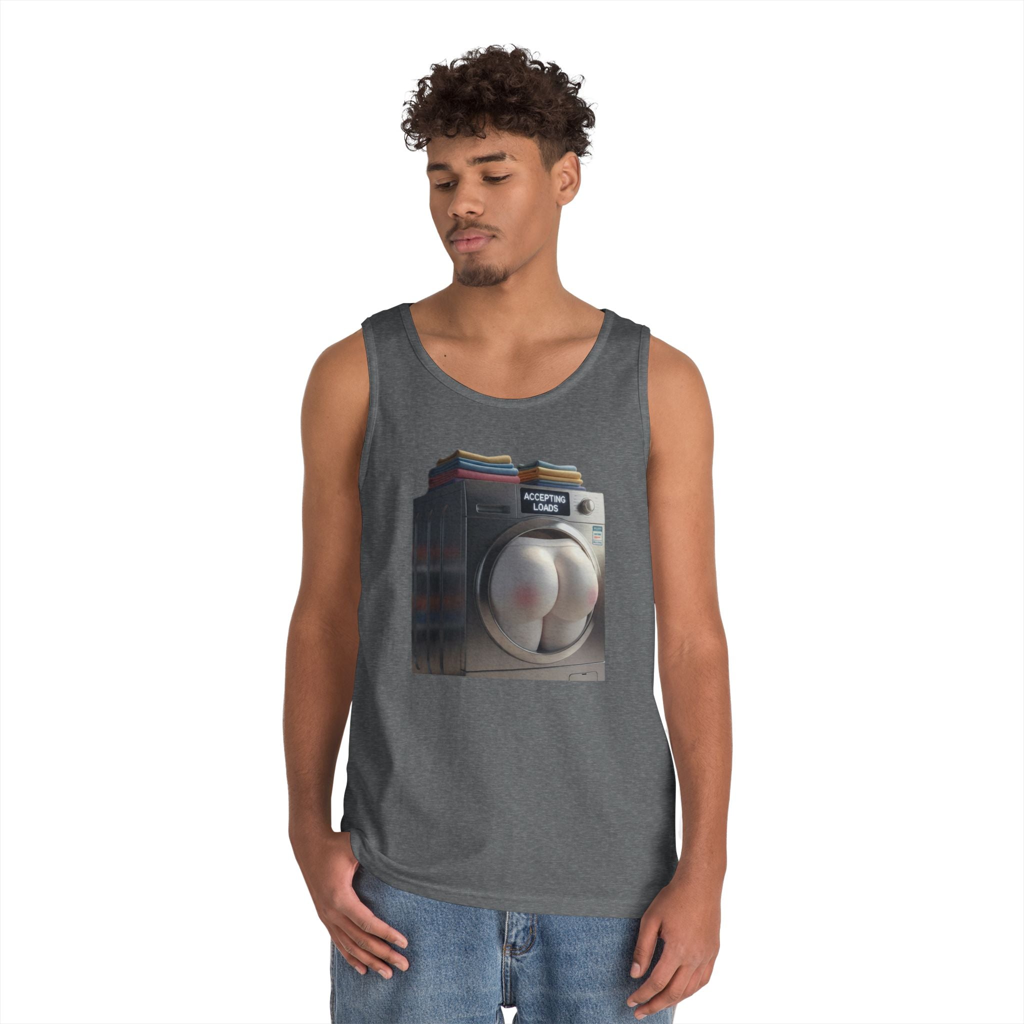 Accepting Loads - Graphic Tank Top — Retro Laundry Machine Art