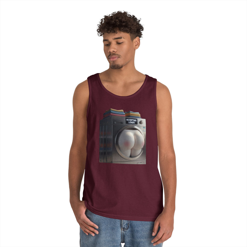 Accepting Loads - Graphic Tank Top — Retro Laundry Machine Art