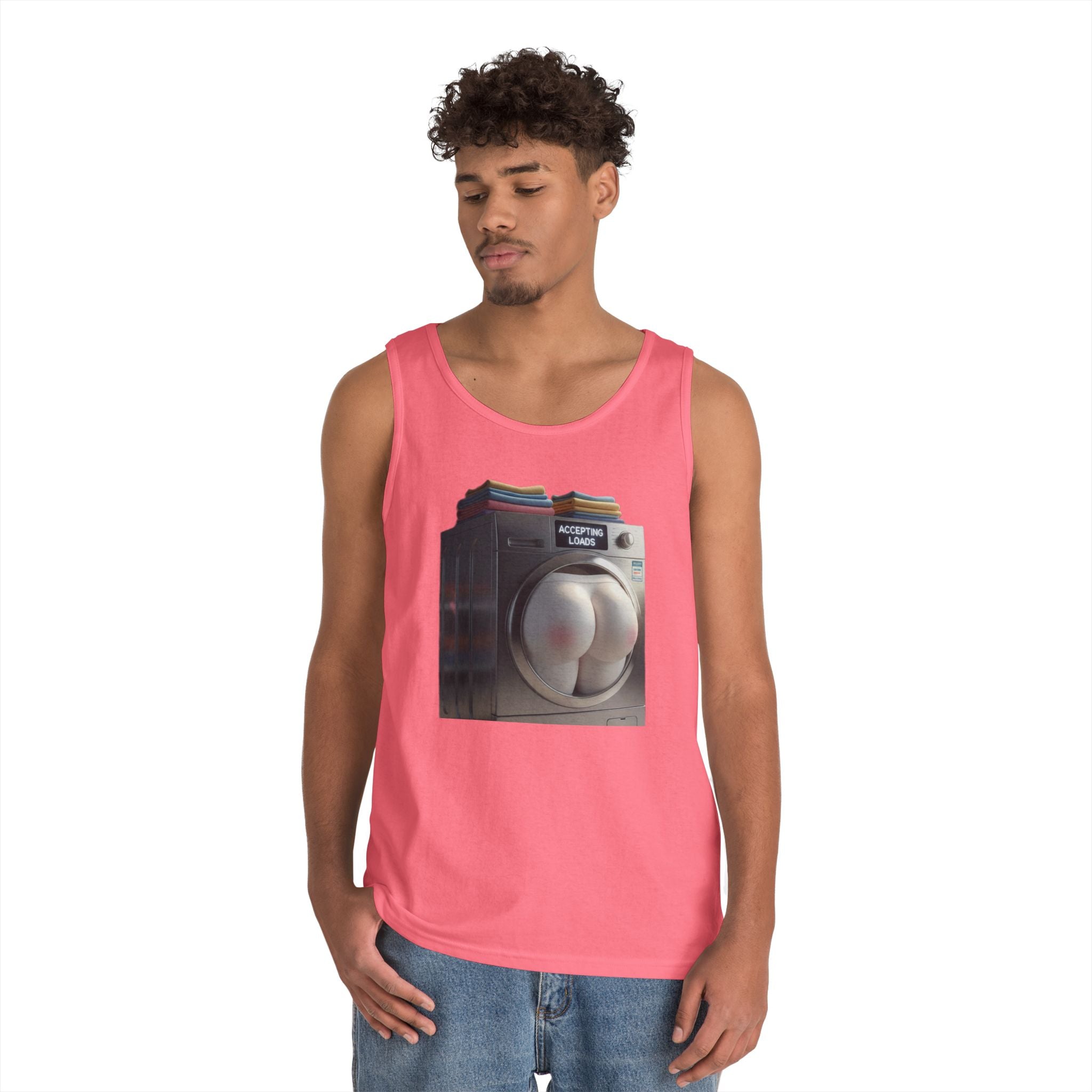 Accepting Loads - Graphic Tank Top — Retro Laundry Machine Art