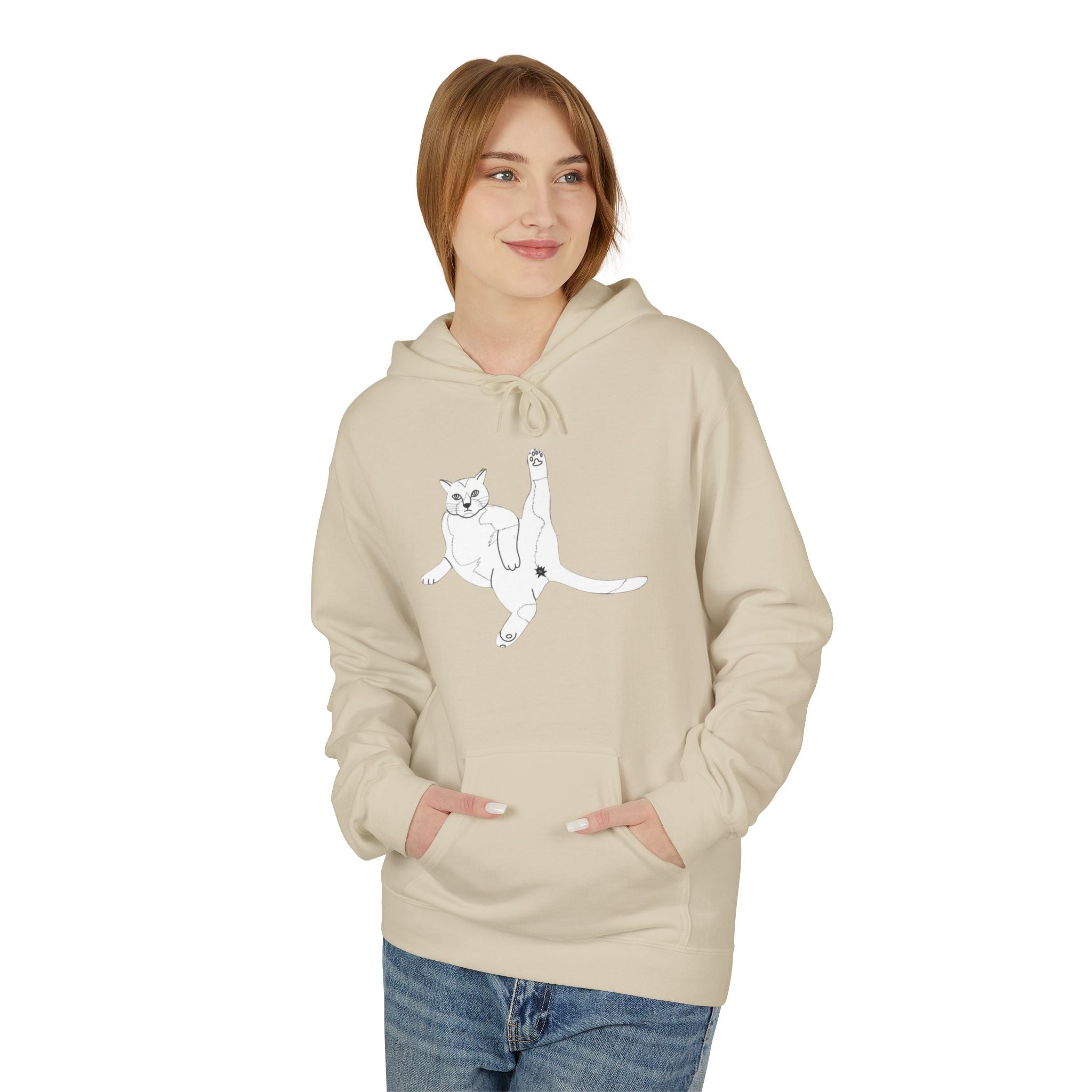 Hoodie - Cat Butt Sketch Design