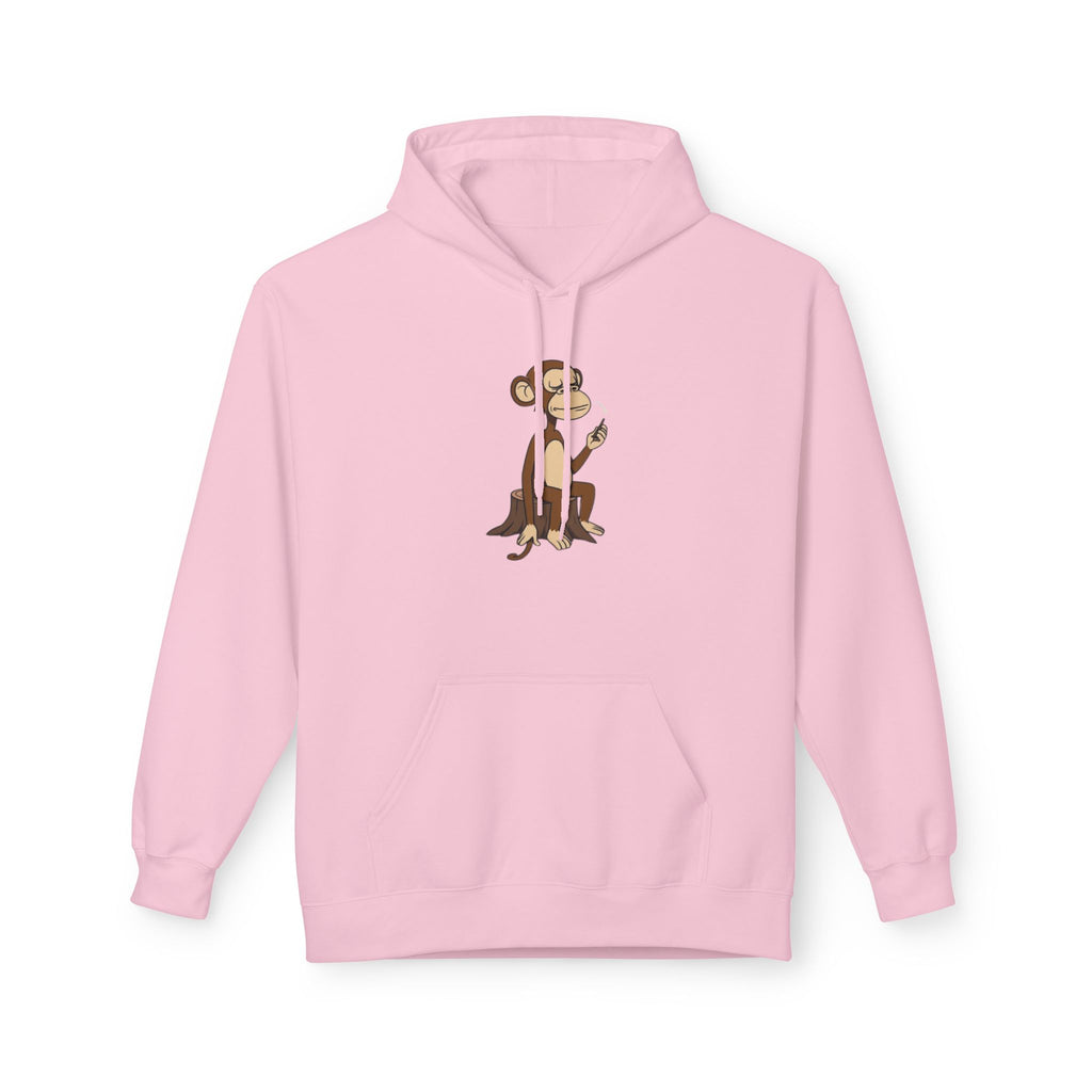 Fleece Hoodie Smoking Monkey Design