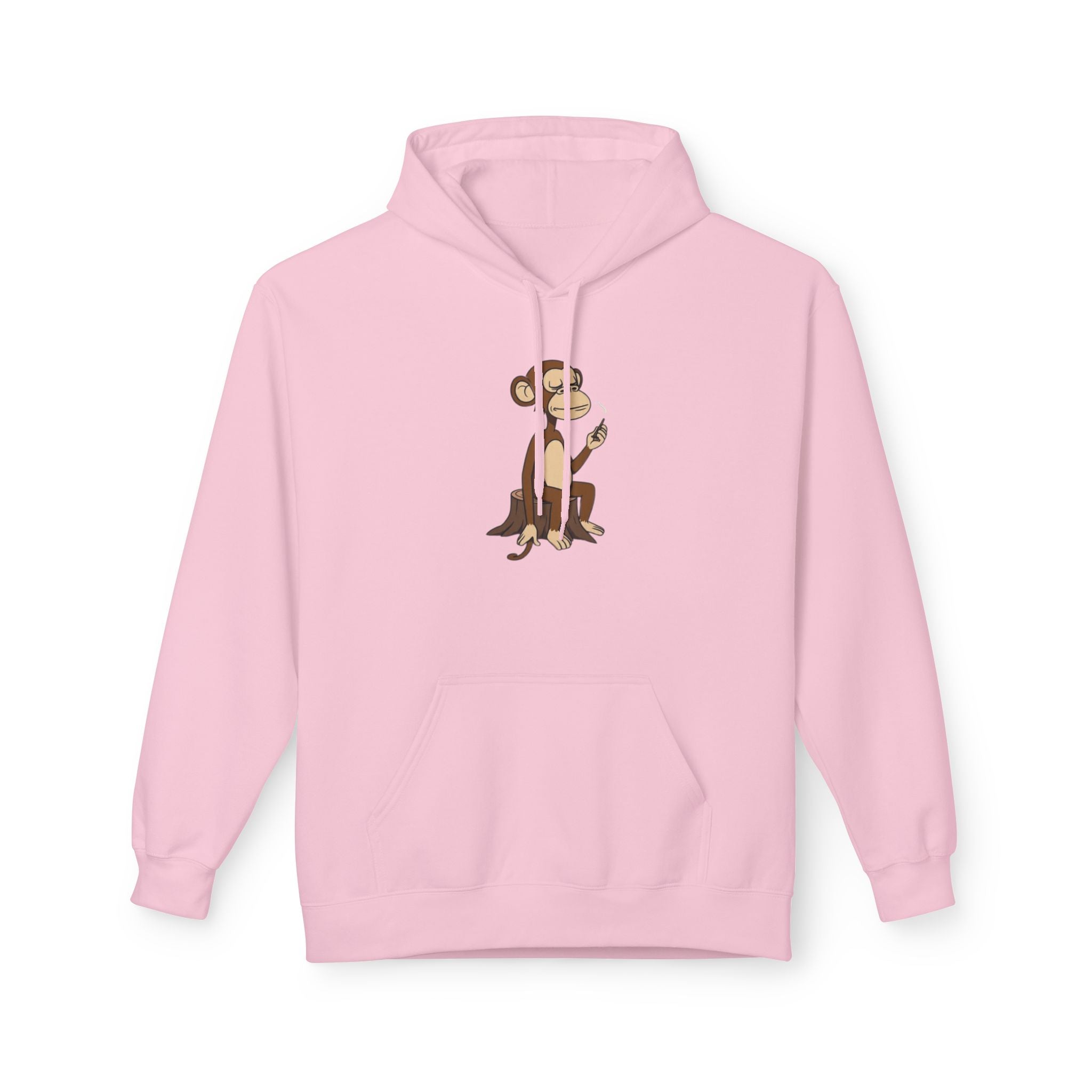 Fleece Hoodie Smoking Monkey Design