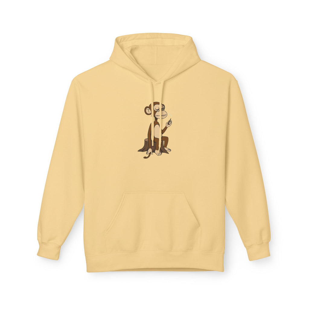 Fleece Hoodie Smoking Monkey Design