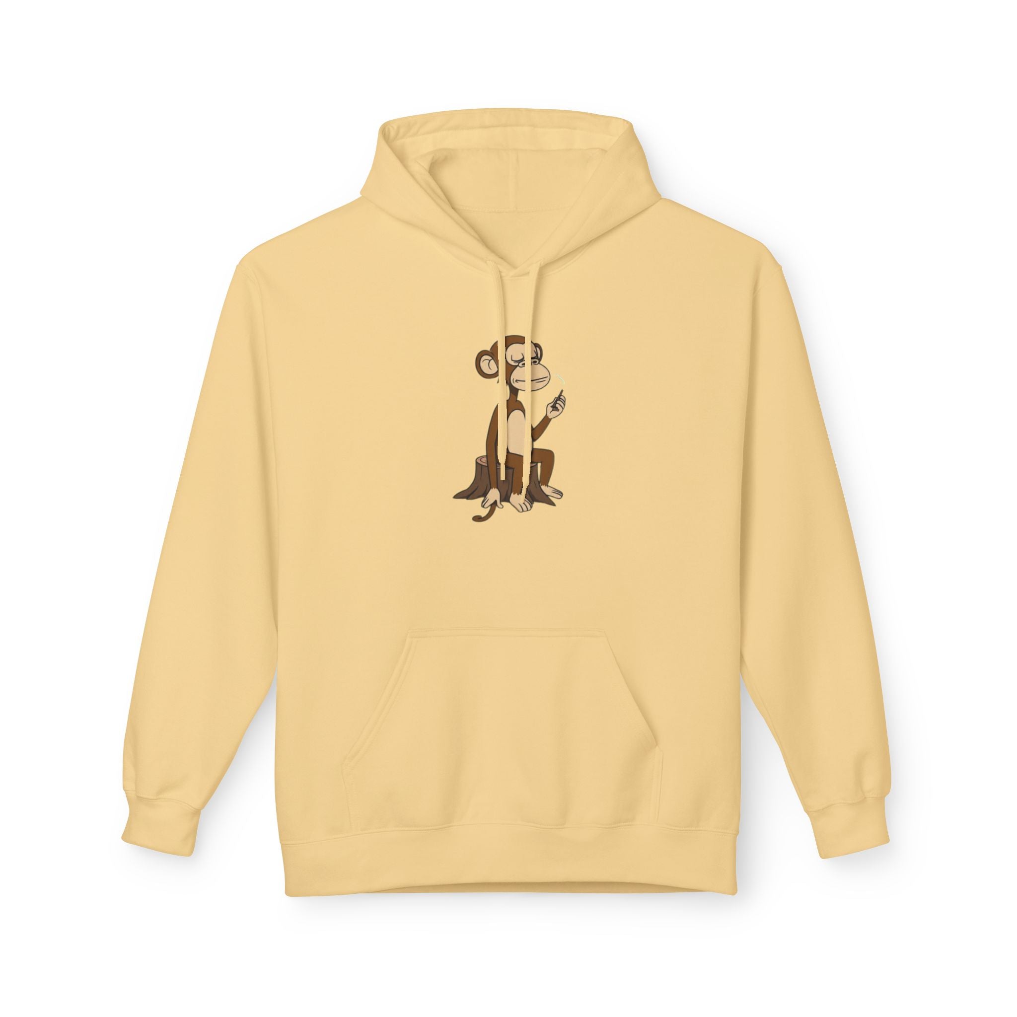 Fleece Hoodie Smoking Monkey Design