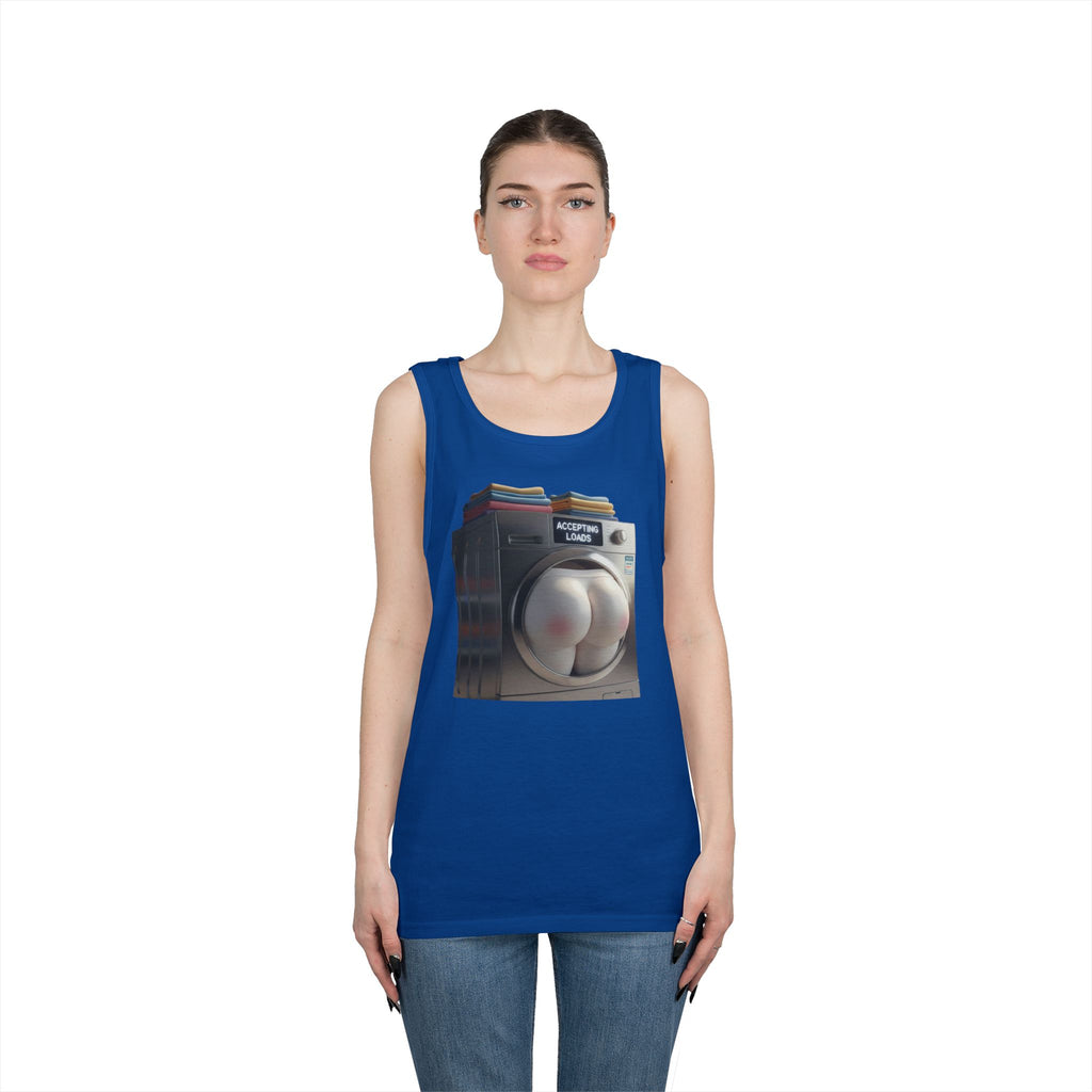 Accepting Loads - Graphic Tank Top — Retro Laundry Machine Art