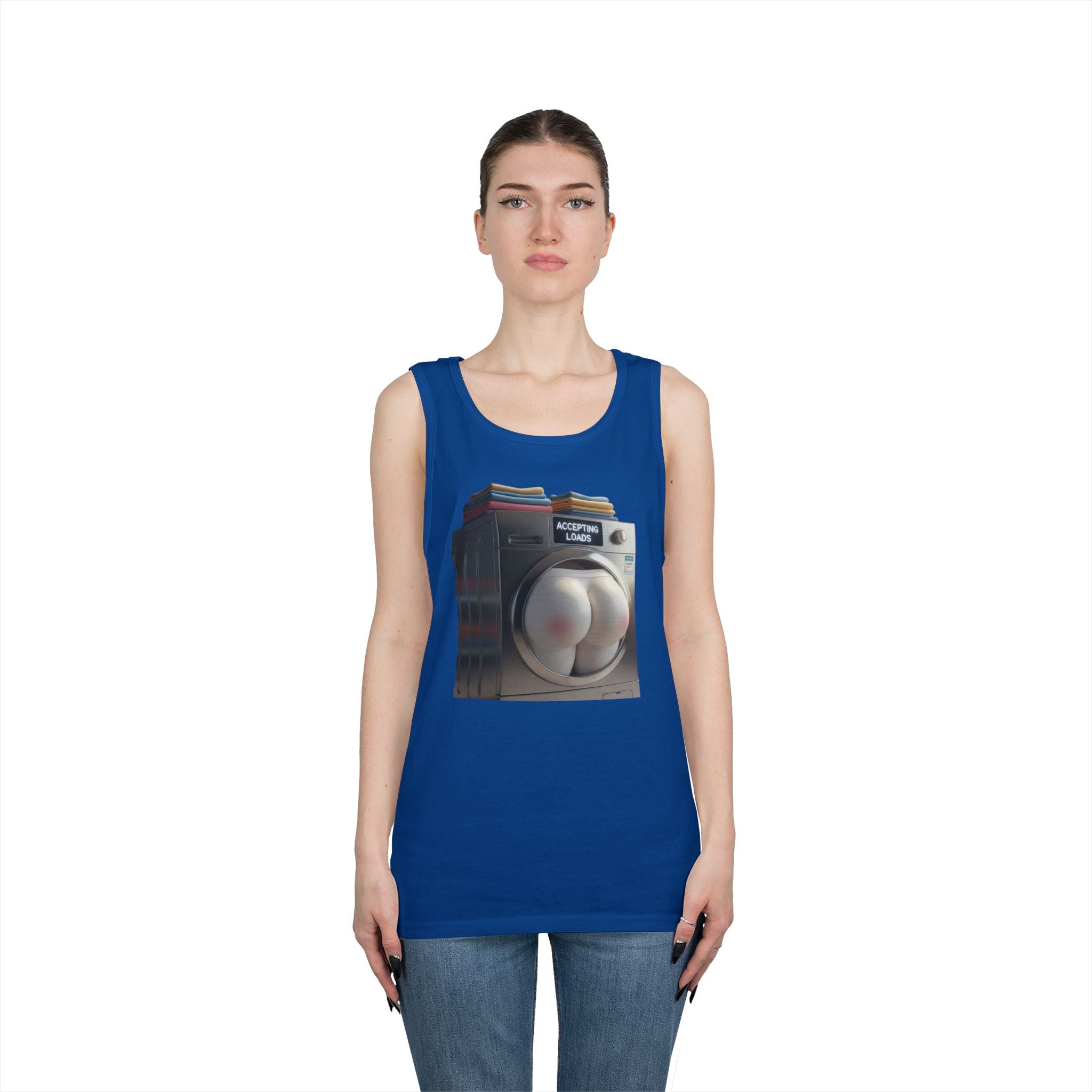 Accepting Loads - Graphic Tank Top — Retro Laundry Machine Art