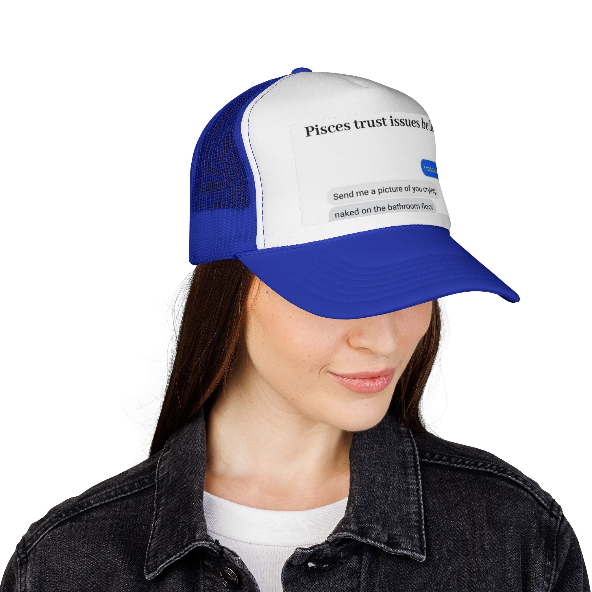 Pisces Trust Issues Trucker Cap — Funny Zodiac Meme Hat