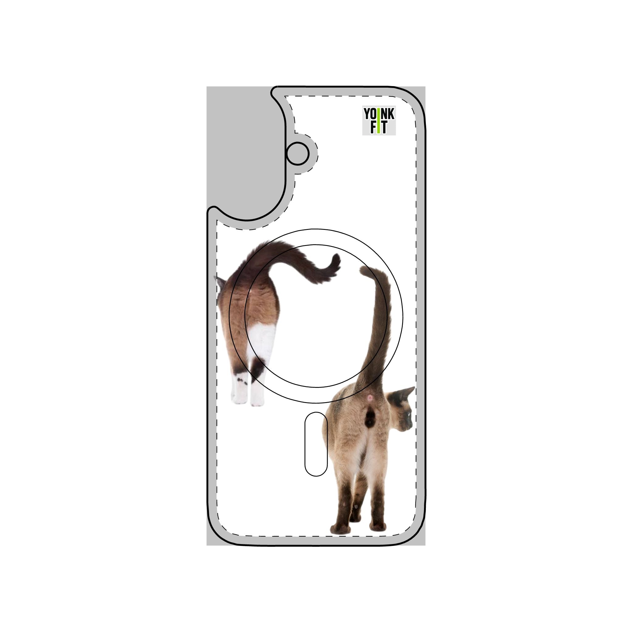 Phone Case Apple Cat Butt Impact-Resistant Magnetic Clear