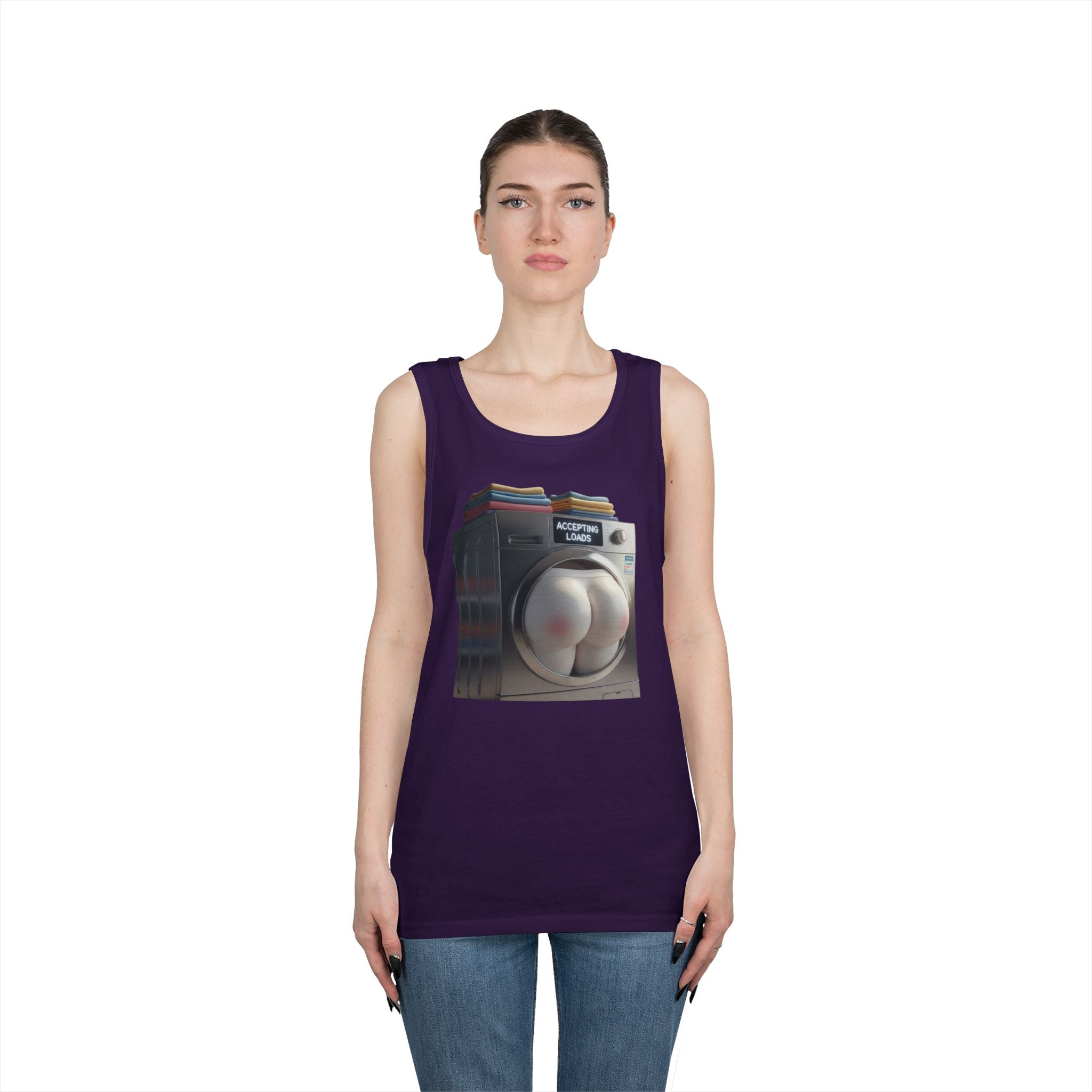 Accepting Loads - Graphic Tank Top — Retro Laundry Machine Art