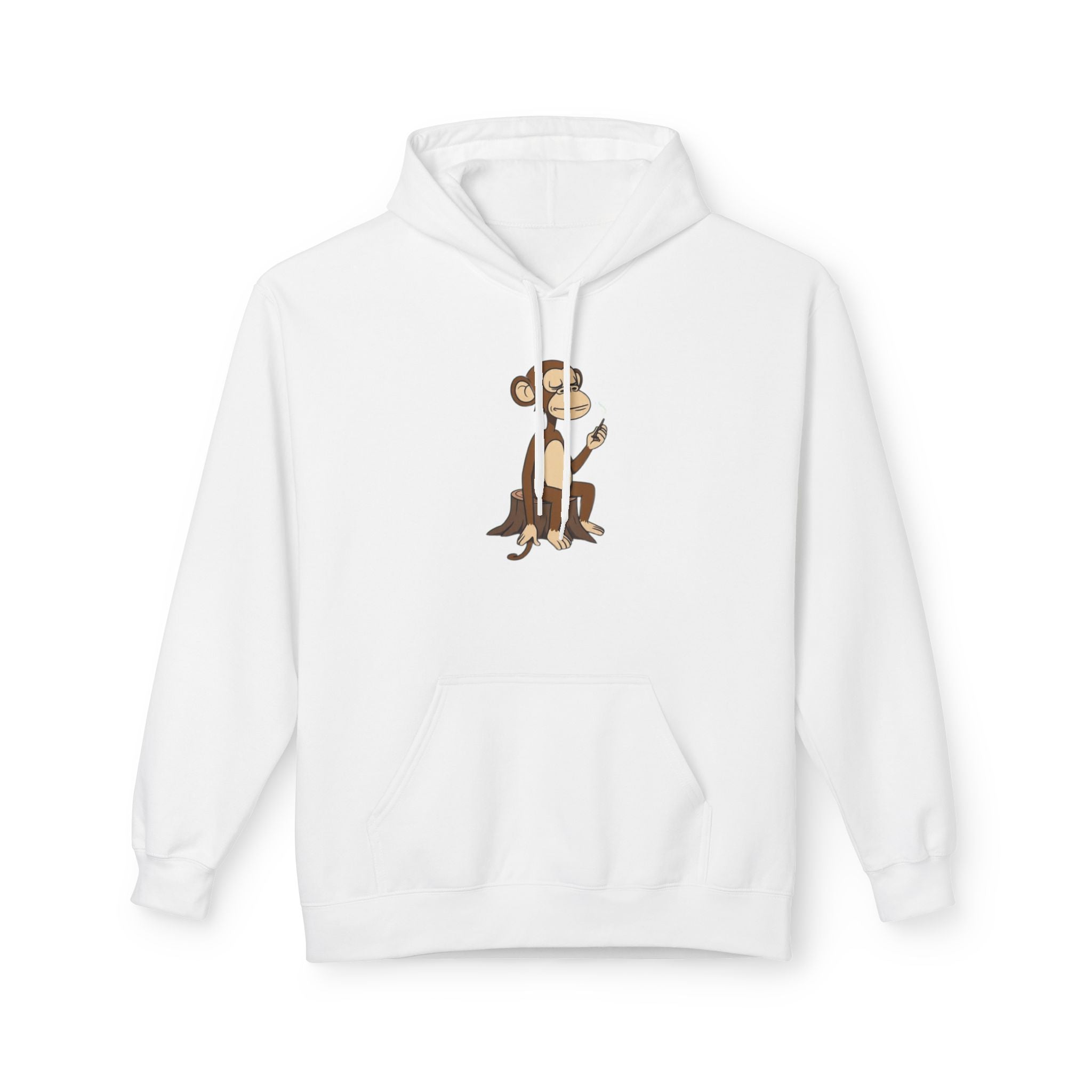 Fleece Hoodie Smoking Monkey Design