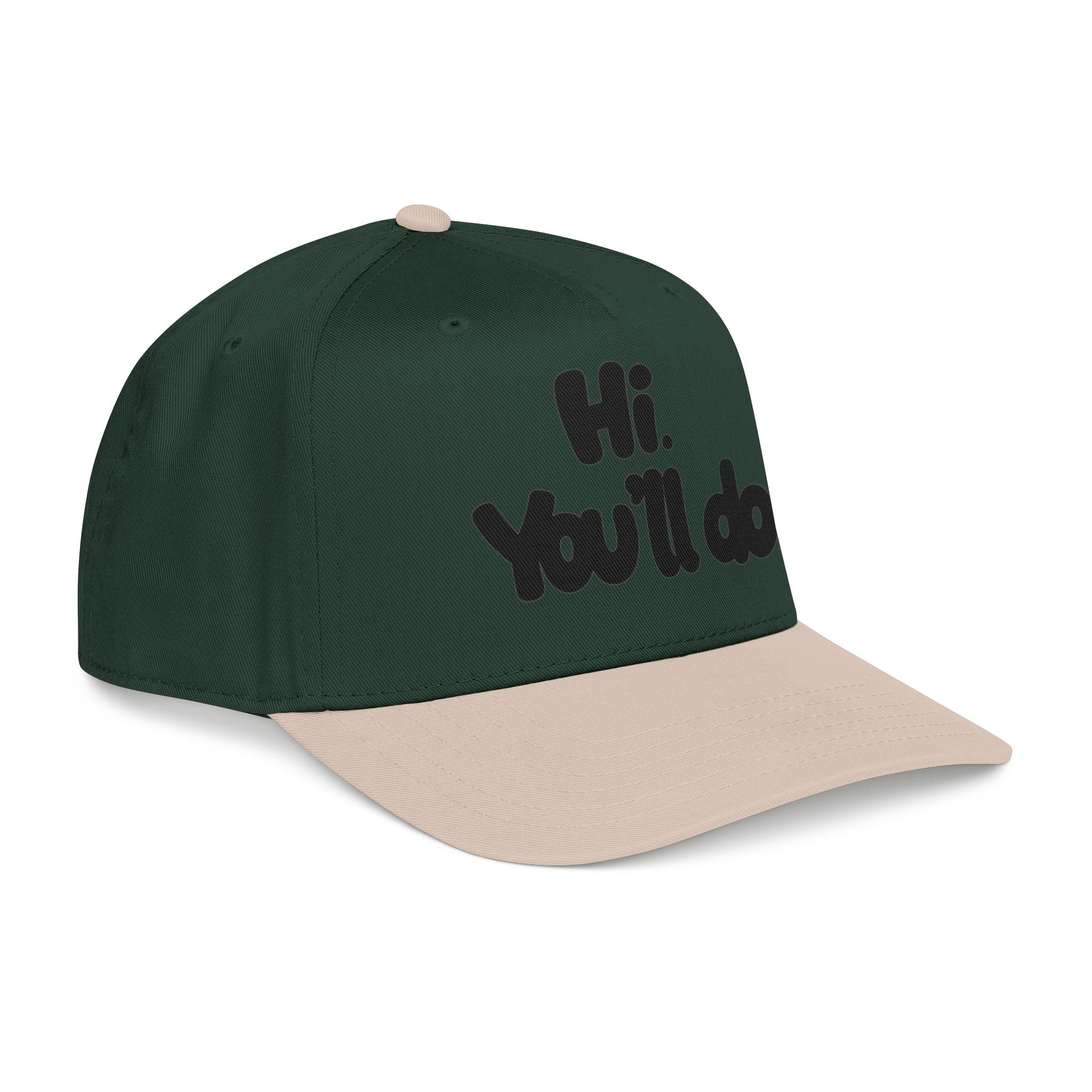 Hi, You’ll Do.  Baseball Cap — Black Statement Hat