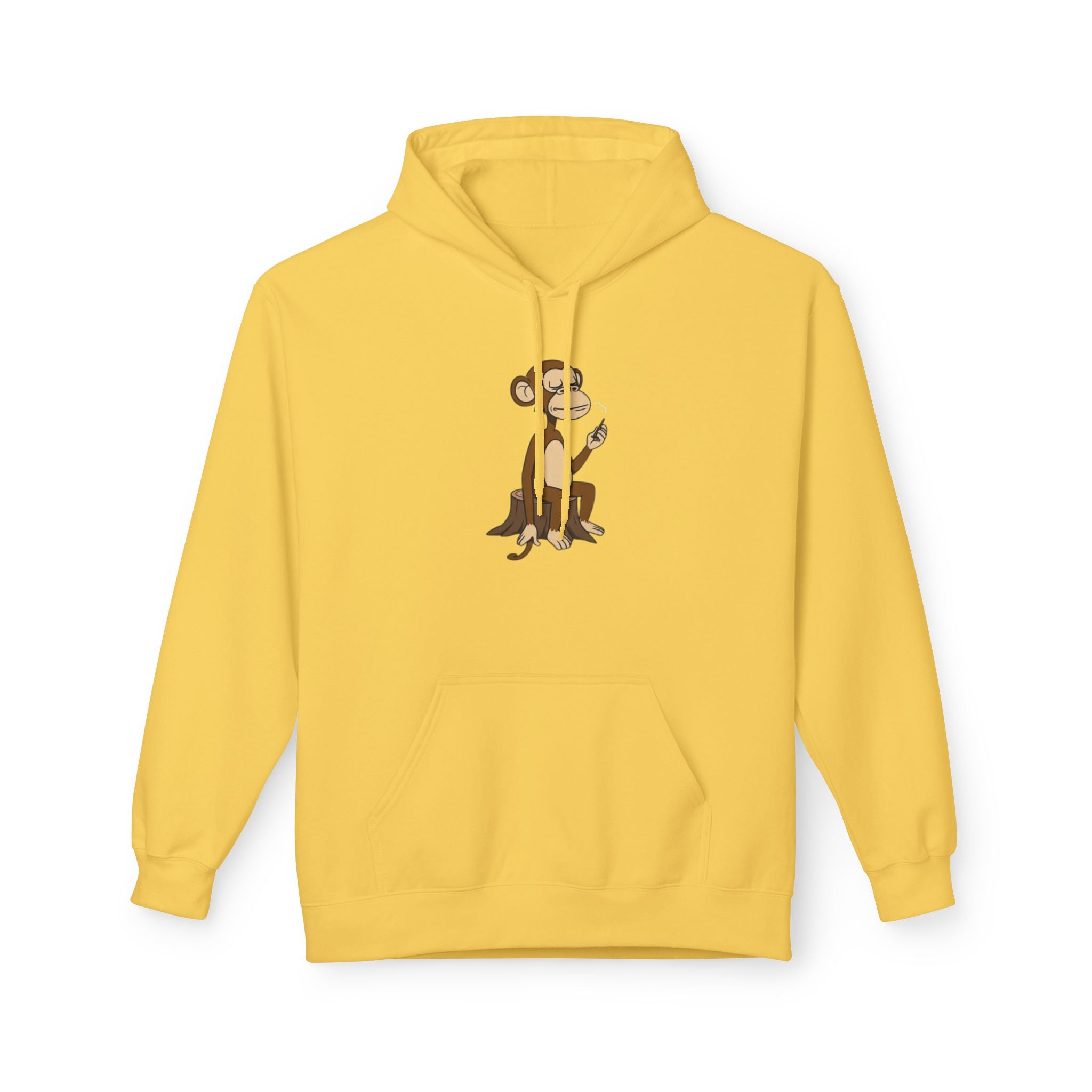 Fleece Hoodie Smoking Monkey Design