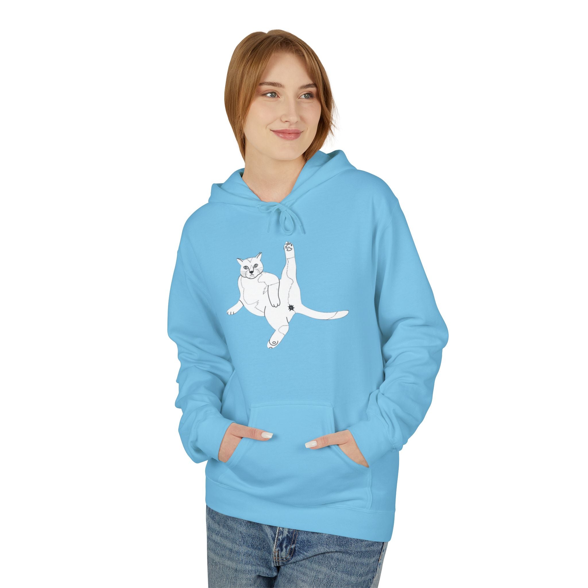 Hoodie - Cat Butt Sketch Design