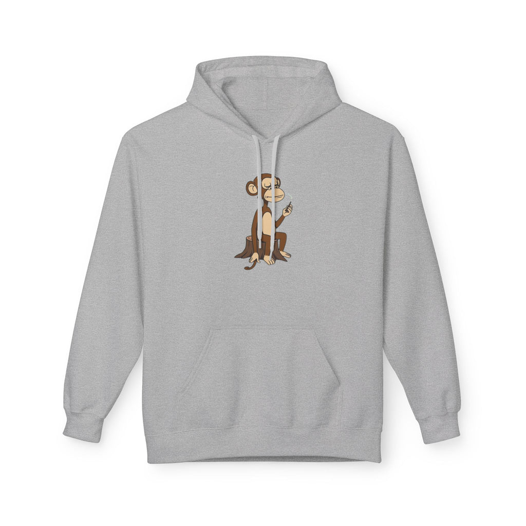Fleece Hoodie Smoking Monkey Design