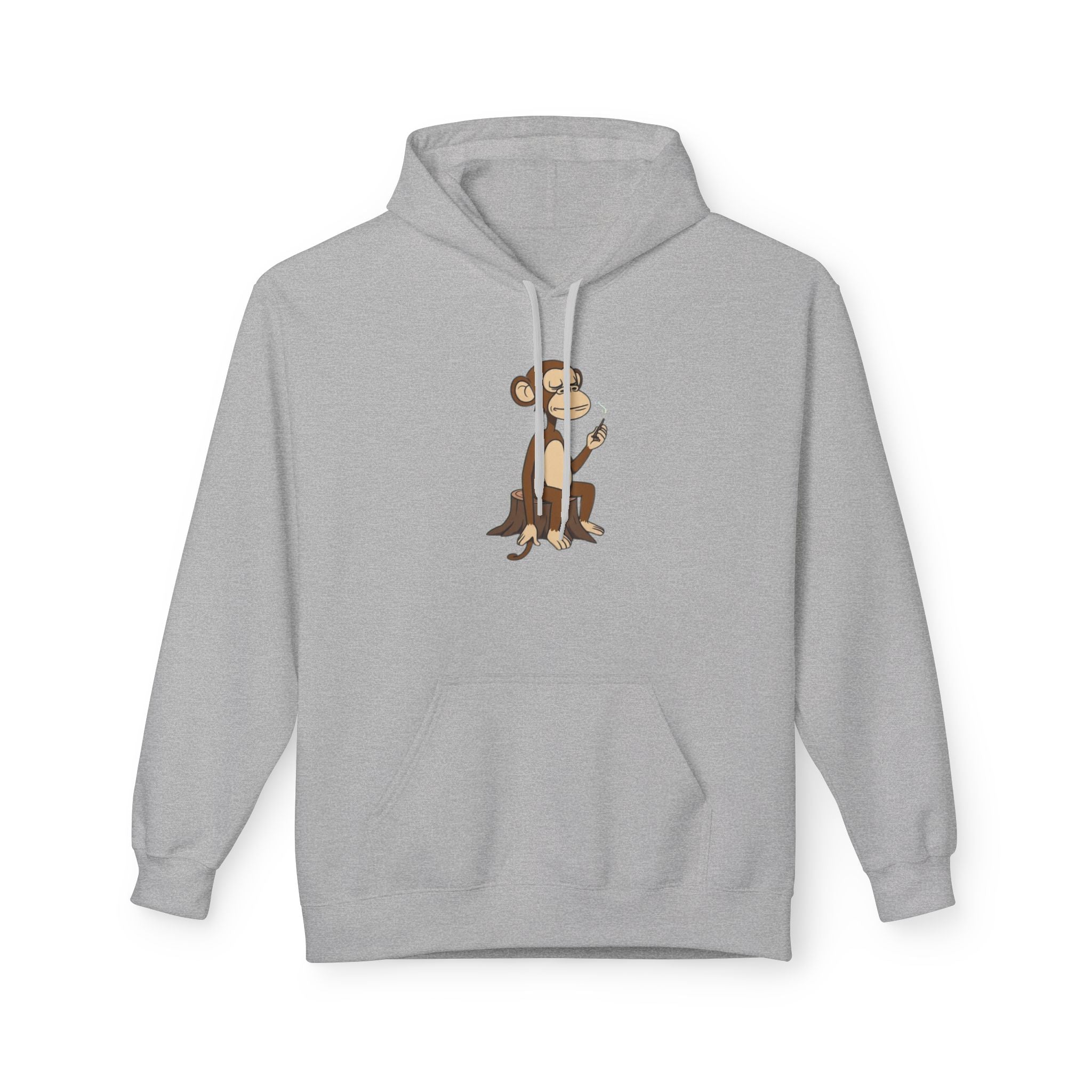 Fleece Hoodie Smoking Monkey Design