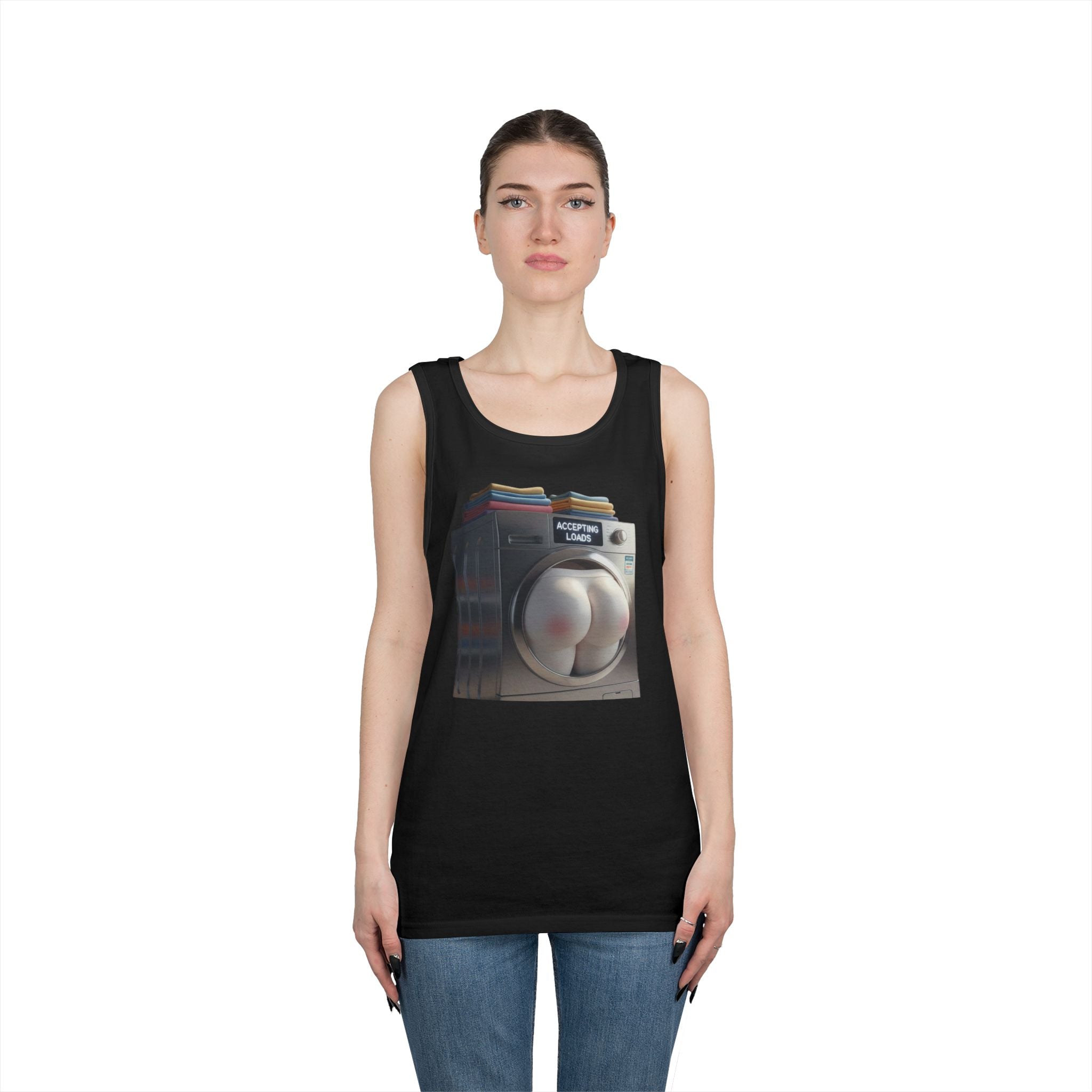 Accepting Loads - Graphic Tank Top — Retro Laundry Machine Art